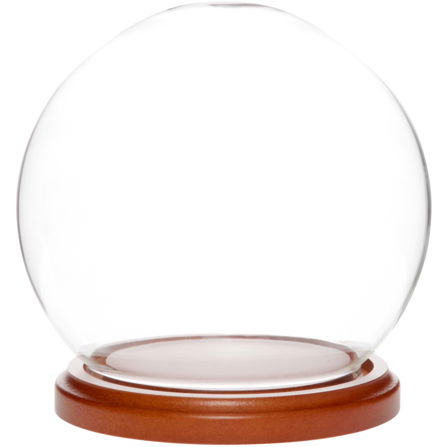 Plymor 5" x 6" Glass Display Dome Globe Cloche (Walnut MDF Base)