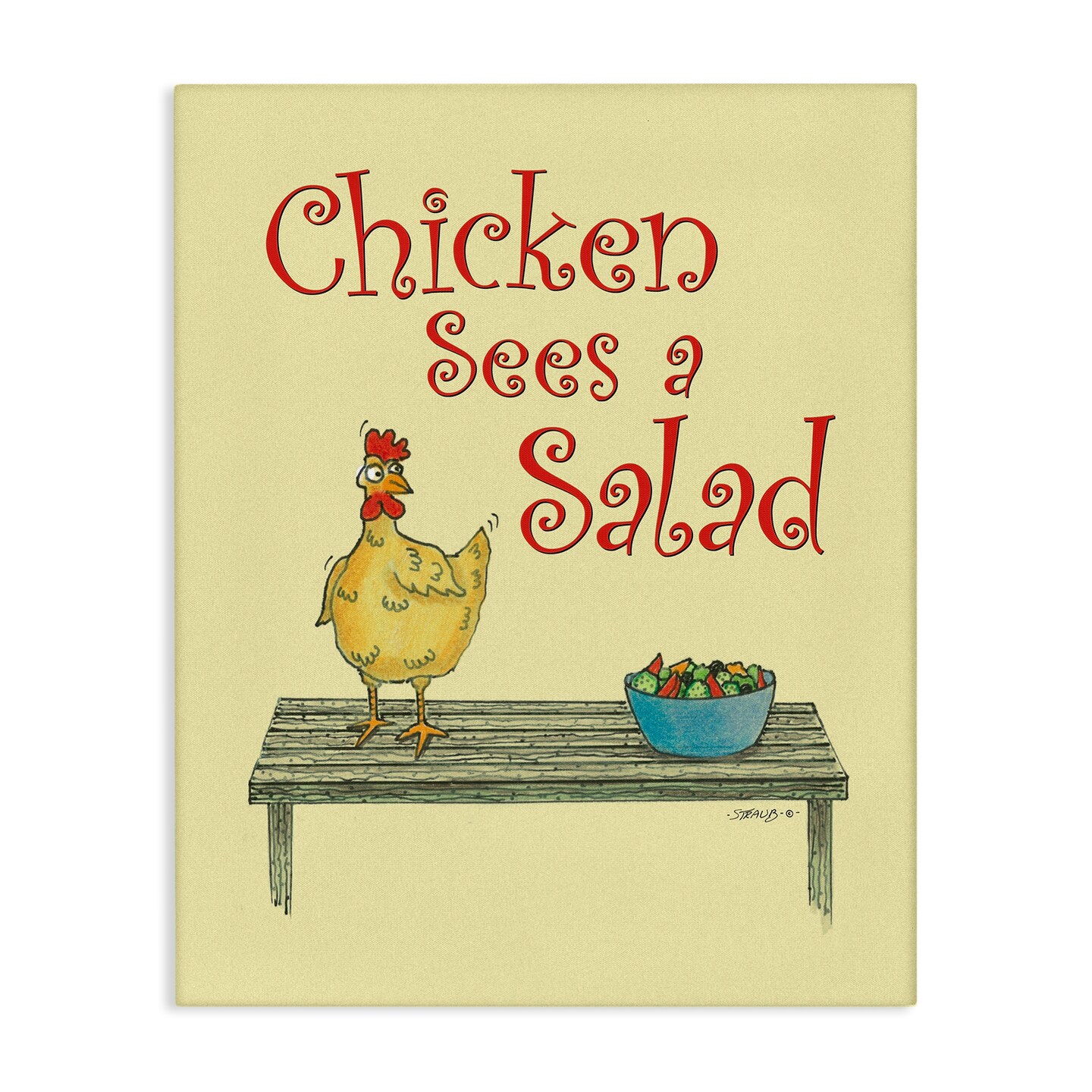 Stupell Industries Chicken Salad Vintage Pun Canvas Design by Roger Straub