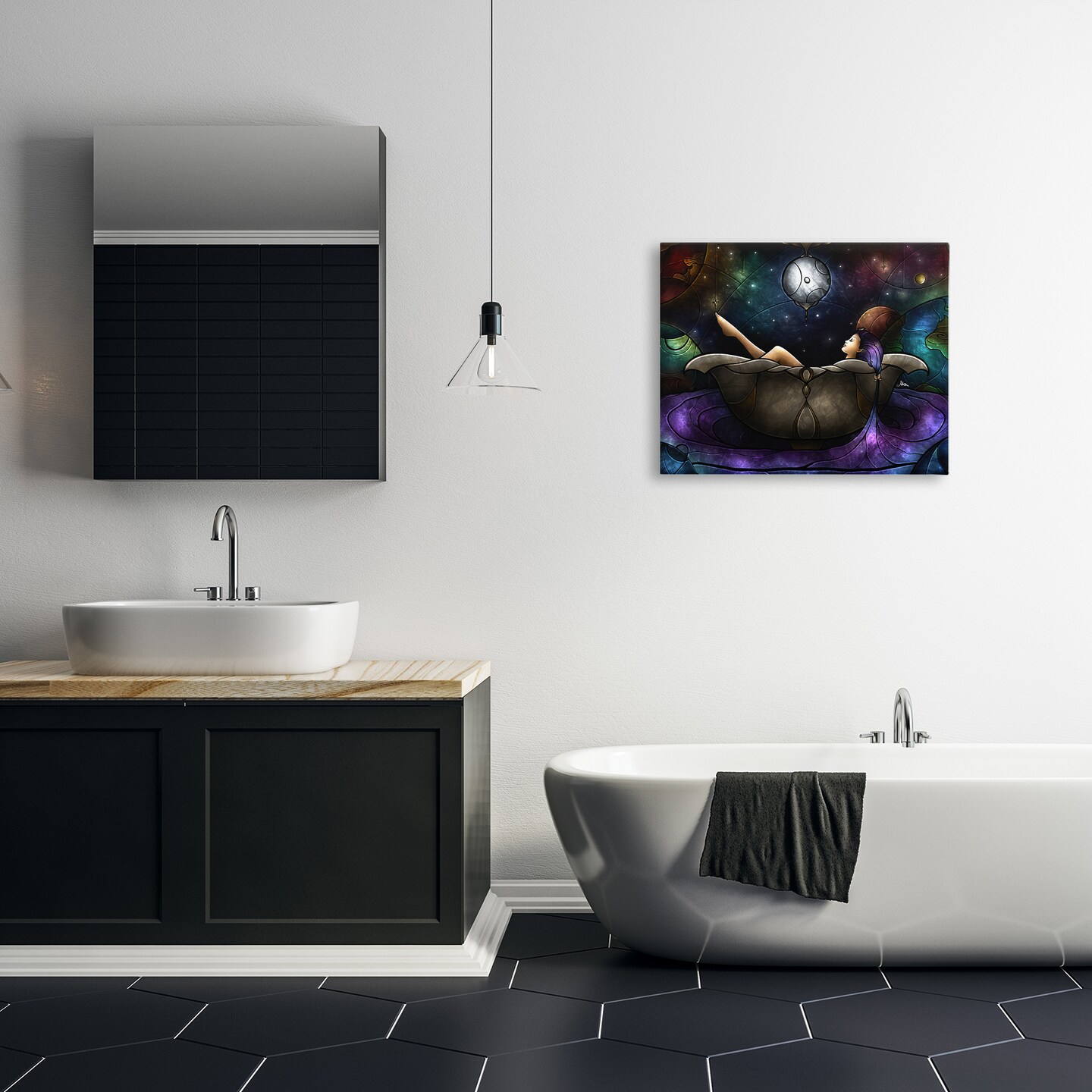 Stupell Industries Bathing Under Moonlight Canvas Design by Mandie Manzano