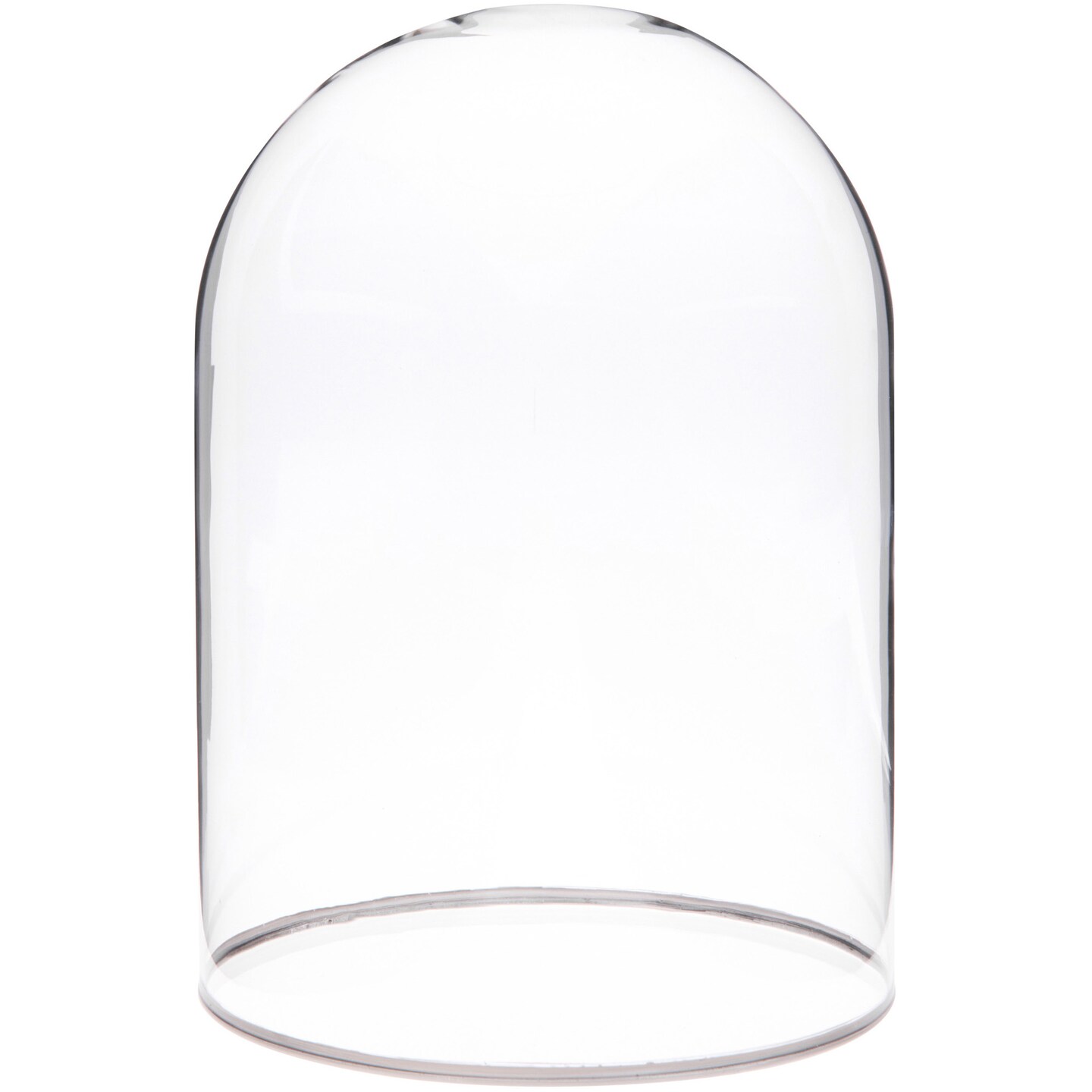 Plymor 5.5" x 8" Glass Display Dome Cloche with Silver Rim (no Base)