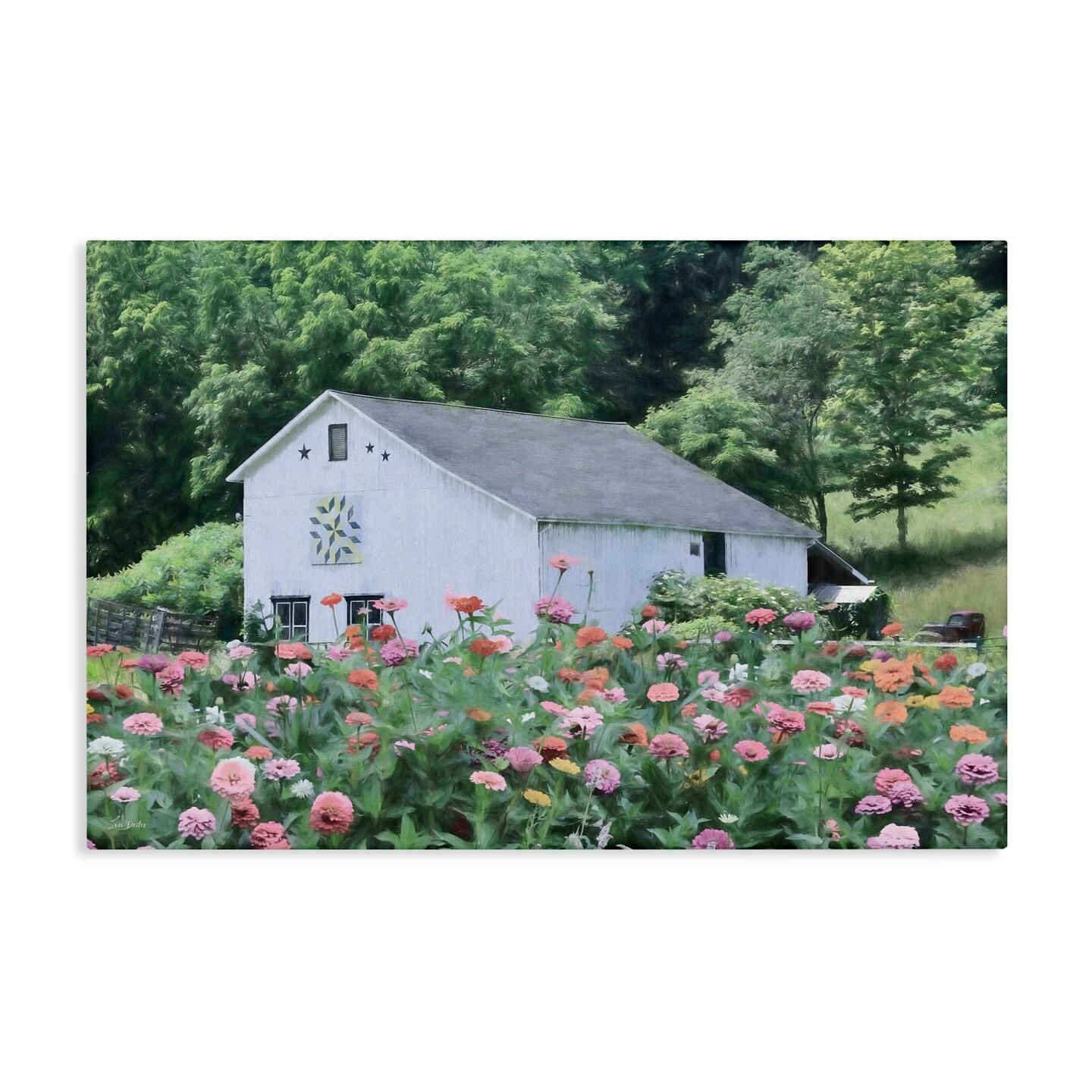 Stupell Industries Countryside House in Garden Canvas Design by Lori Deiter