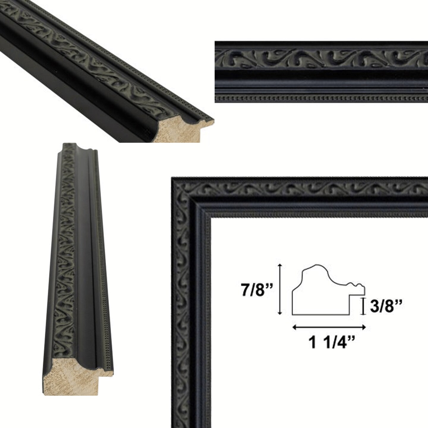 Beaded Black Scoop Picture Frame 16x20 frame