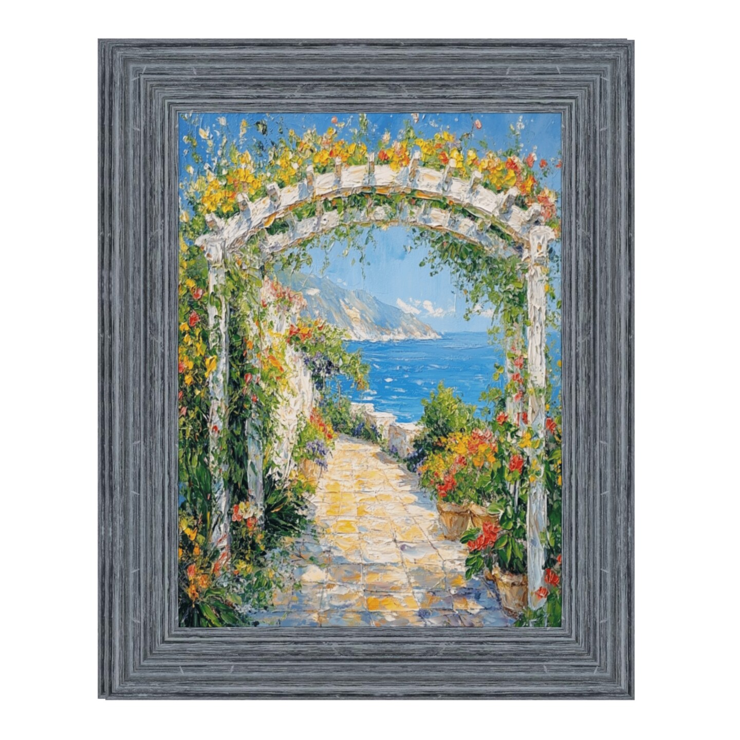 Rustic Wide Wood Ocean Blue Picture Frame 30x30 frame