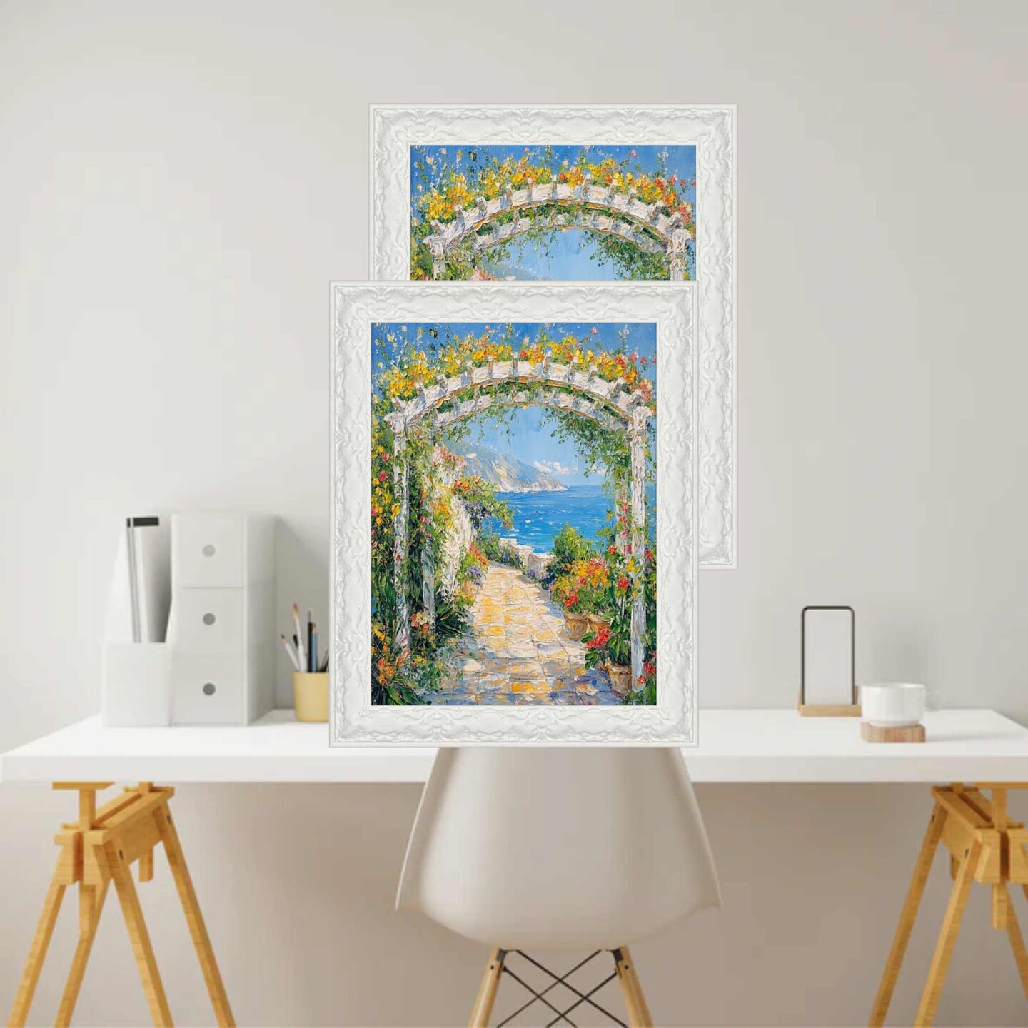 Glossy Ornate Wedding White Picture Frame 13x19 frame