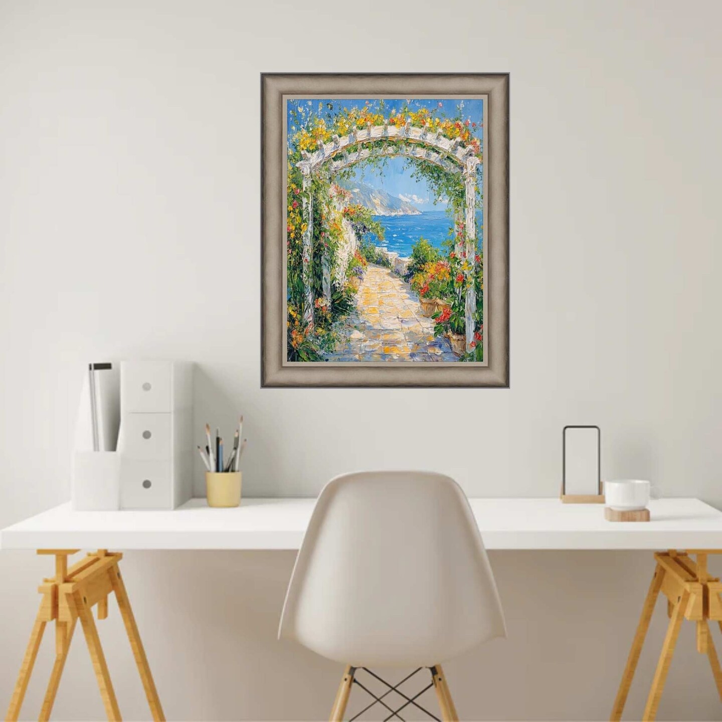 Industrial Silver Metal Slope Picture Frame 30x40 frame