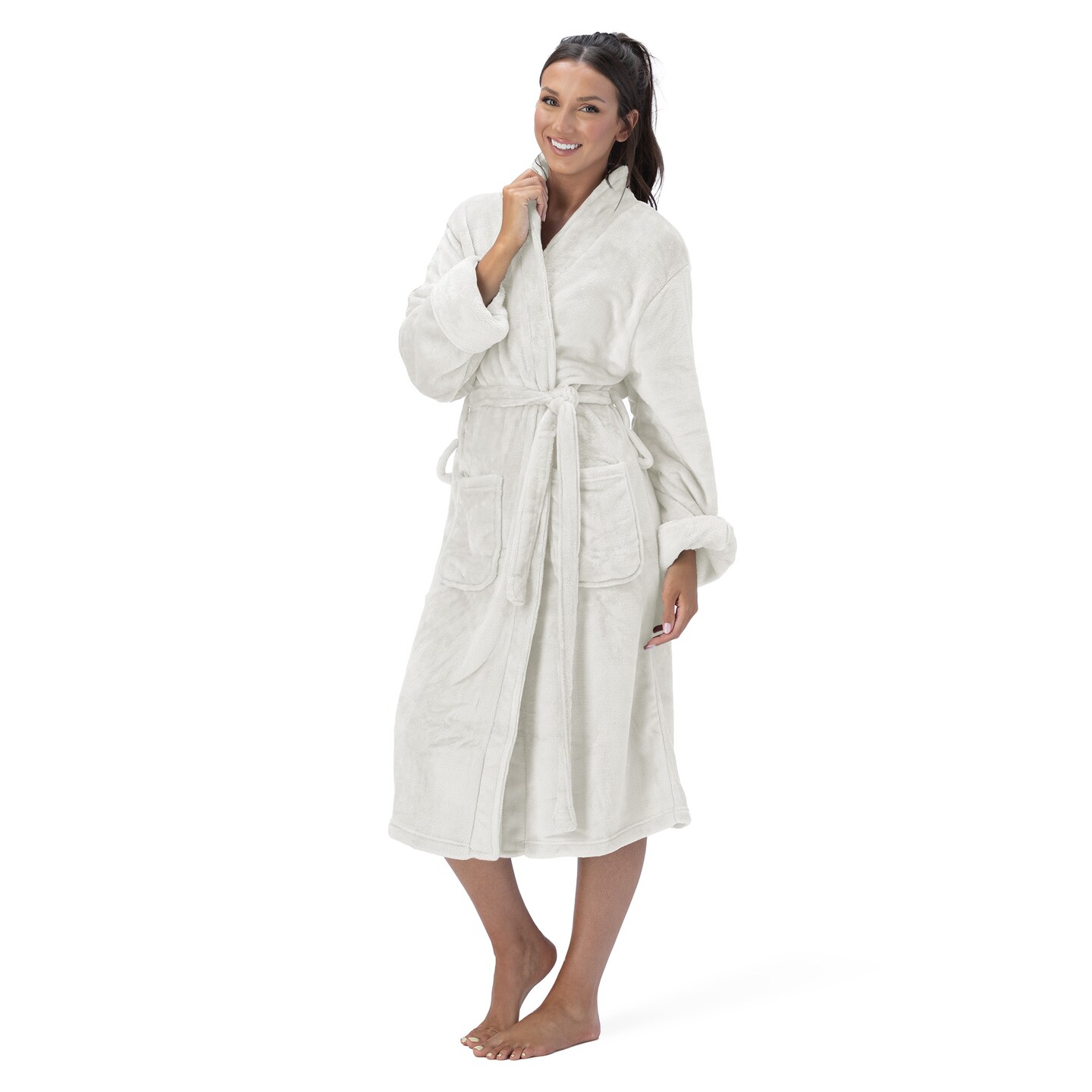 Northwest Unisex Optical White Silk Touch S/M Bathrobe 23×41 Inches
