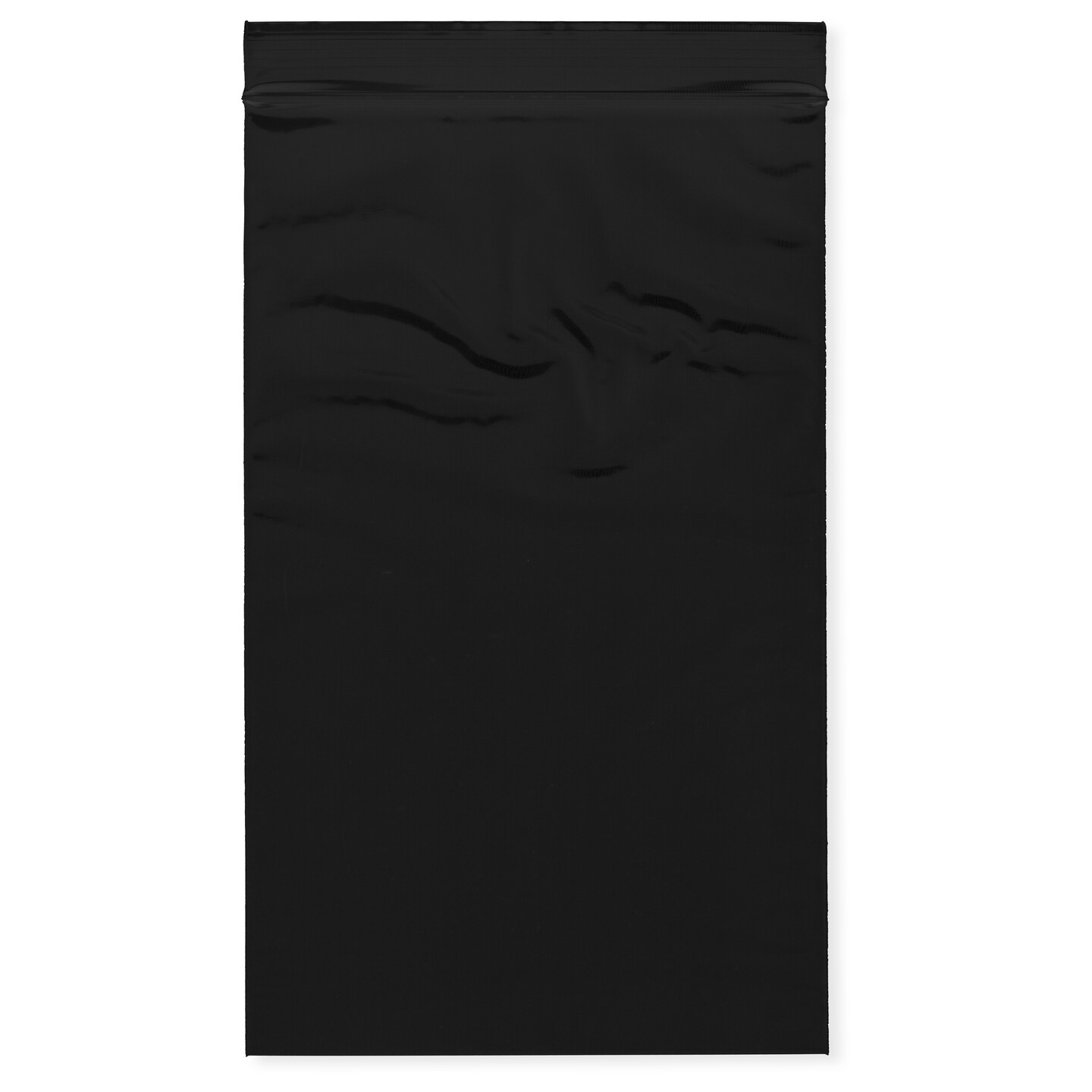 Plymor 5&#x22; x 8&#x22;, Black 2 Mil Zipper Reclosable Plastic Bags