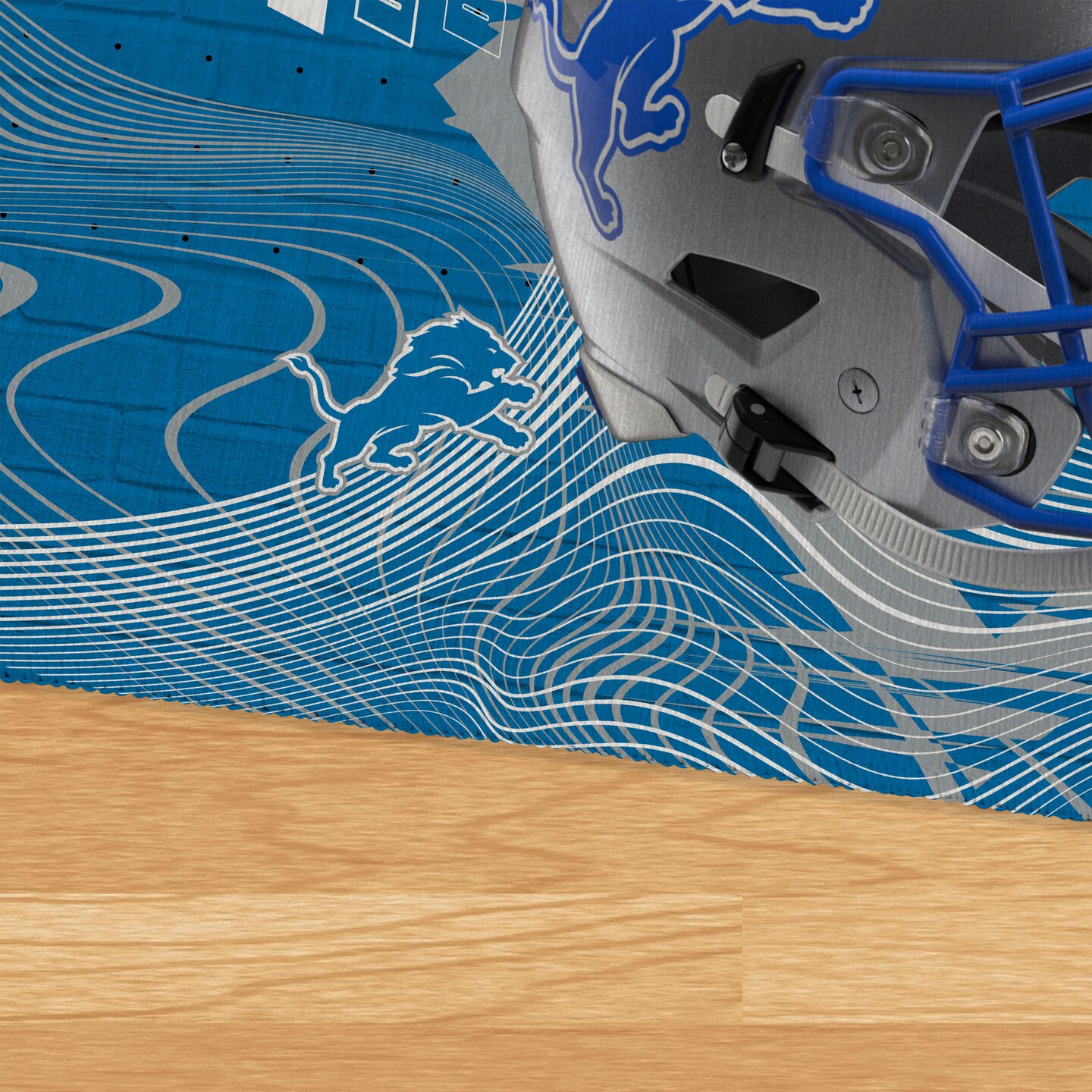 Detroit Lions NFL Wavelength Washable Rug 20X32 Inches
