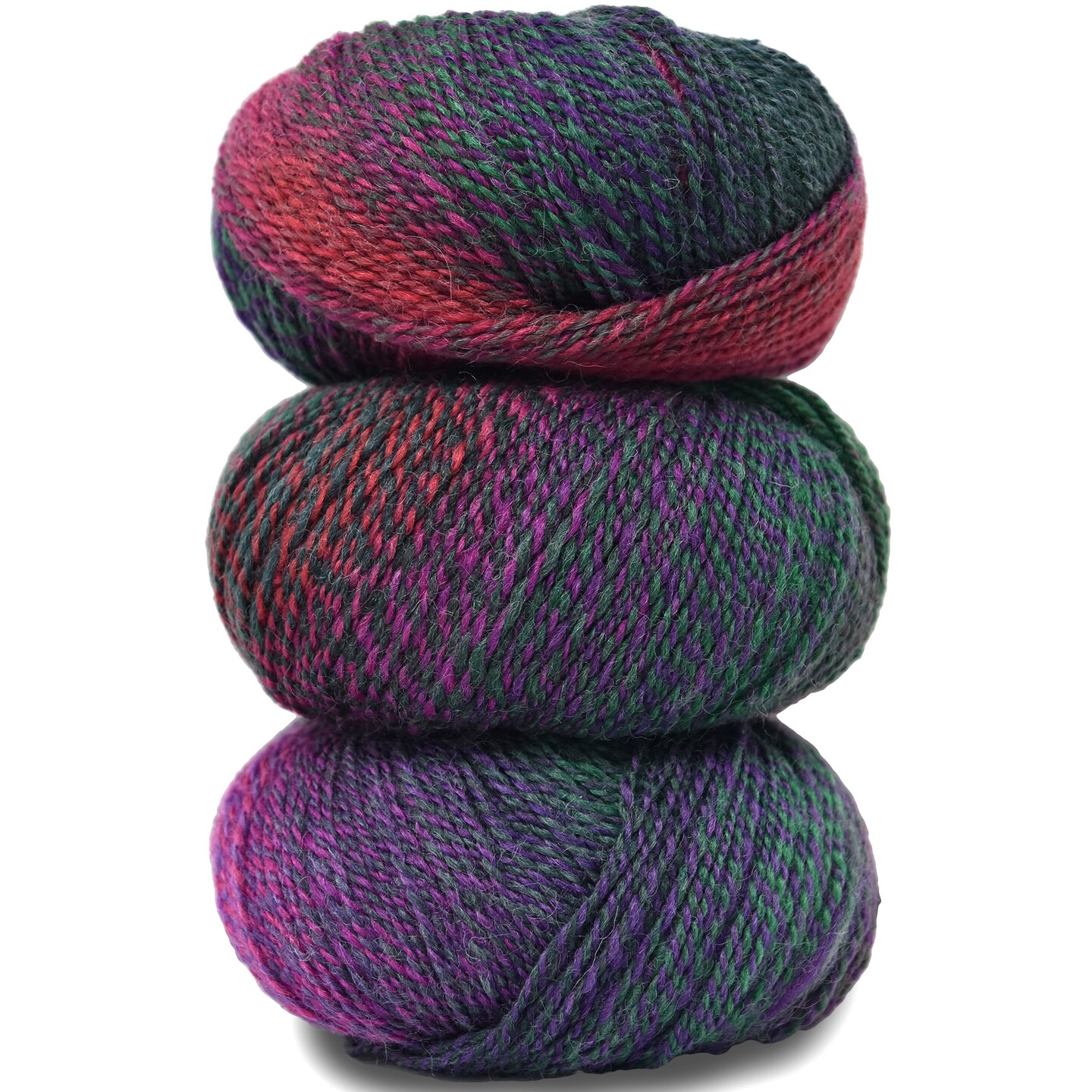 Double Helix by Living Dreams Yarn. Soft, Colorful Wool Yarn for Crochet, Knitting, Weaving. Self-Striping Sport Weight Yarn, 3 Pack, 150g