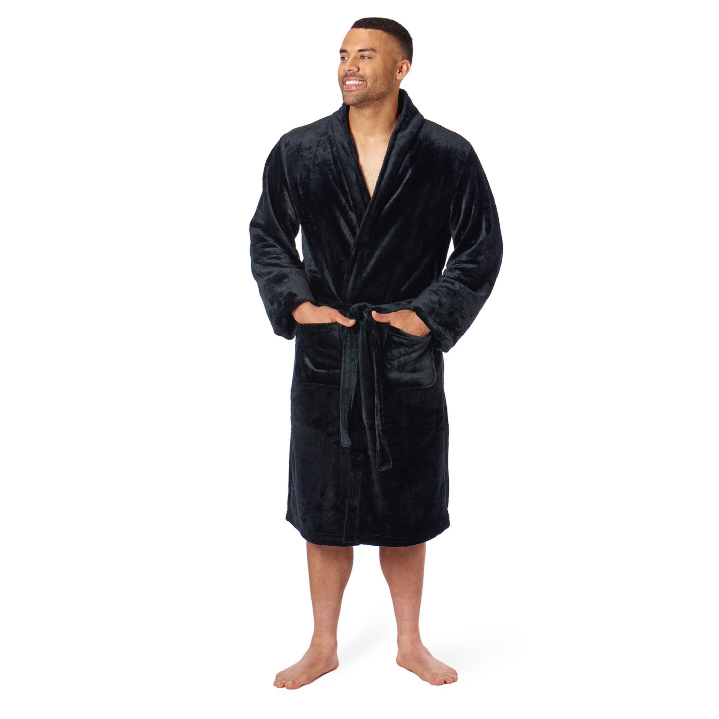 Northwest Silk Touch L/XL Bath Robe Jet Black 26&#xD7;47 Inches