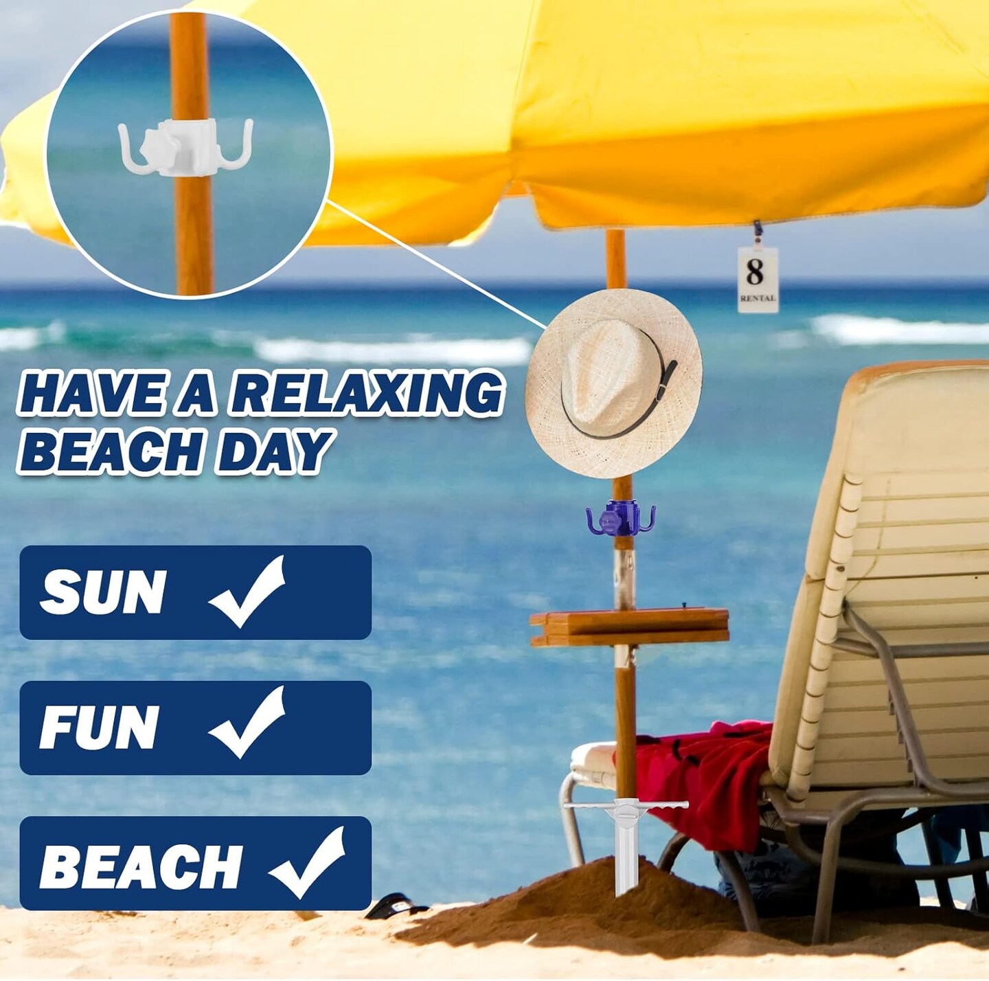 Summer Beach Umbrella Sand Anchor, Heavy Duty Outdoor Umbrella Stand