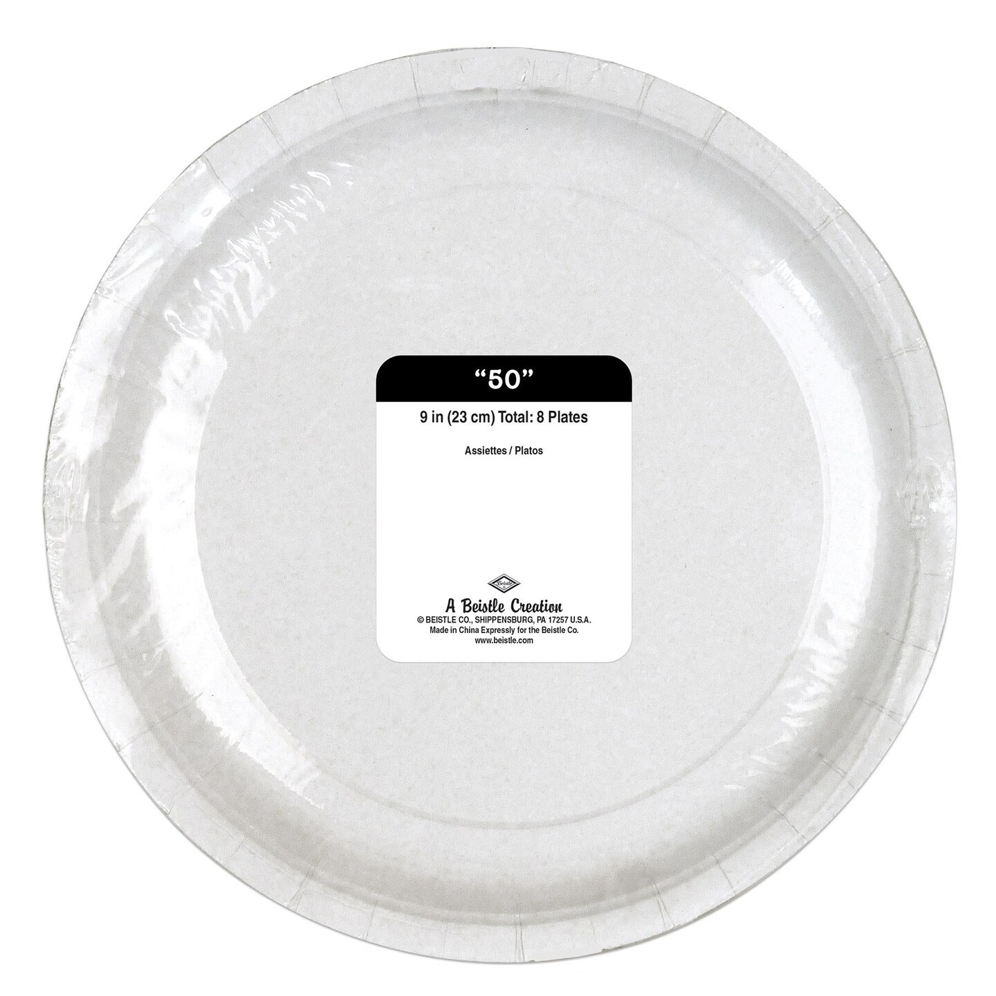 96 Pack Beistle 50th Birthday Party Paper Plates 9 inch