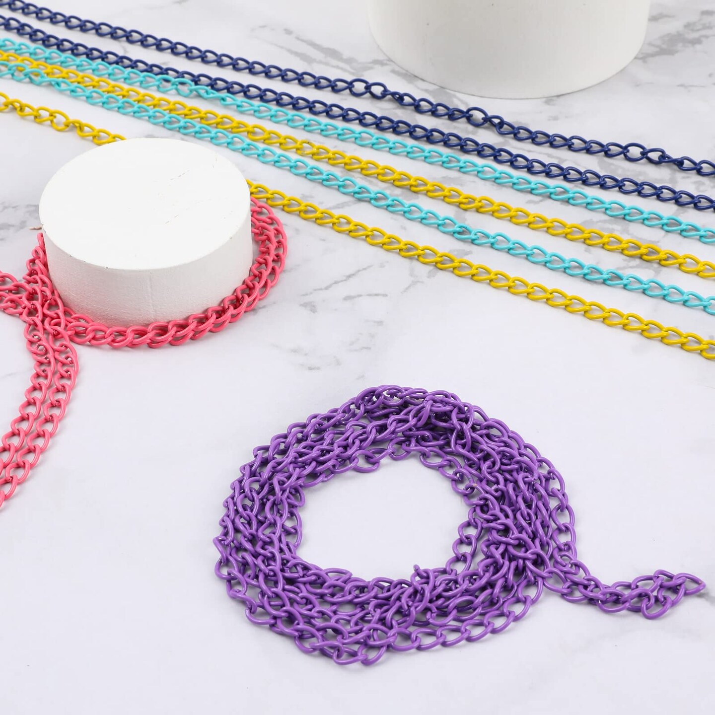 39.37 Feet Necklace Figaro Chains for Jewelry Making, 4 Colors Brass Plated Necklace Chains with 40 Lobster Clasps, 80 Jump Rings in Bulk for Women Men DIY Bracelet Craft