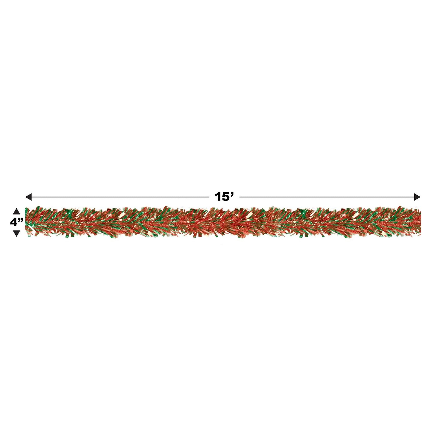 12 Pack Beistle Christmas 6-Ply Metallic Festooning Garland - red/green