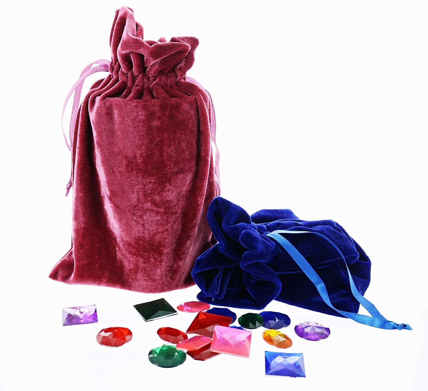 Velvet Tarot Rune Bag Bundle of 6: Moss Green, Royal Blue, Purple, Wine, Ross, Black 6&#x22; x 9&#x22; - Velvet Bag for Christmas Gifts Jewel, Watch and Small Items.