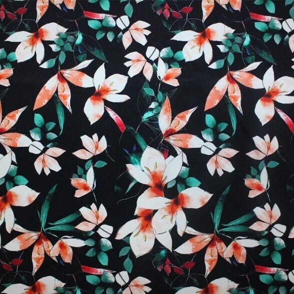 Floral Vines Printed Spandex
