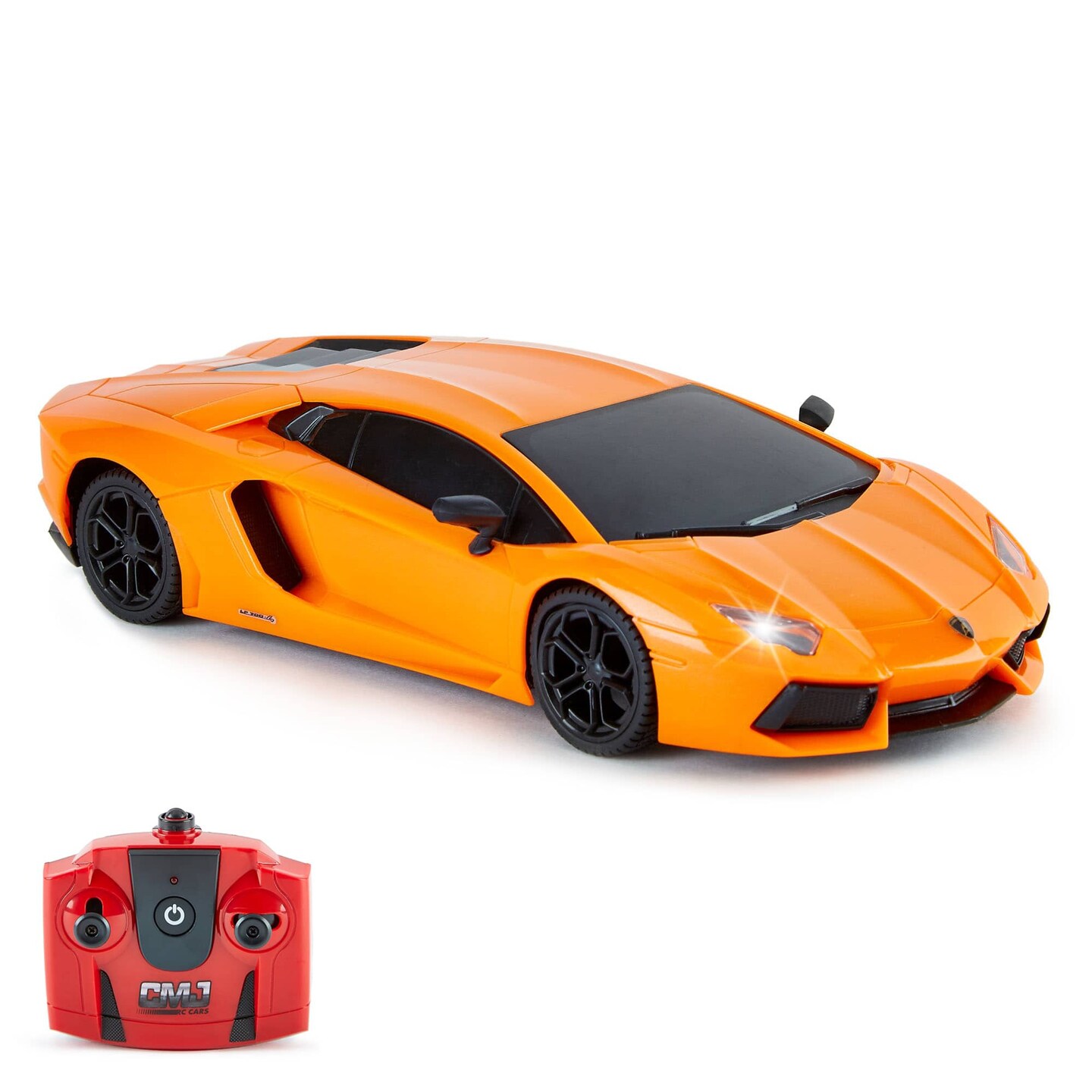 CMJ RC Cars: Lamborghini LP700-4 - Orange - 1:24 Scale, Remote Control Radio Vehicle, 2.4 Ghz, LED Headlights, Indoor-Outdoor Racing Toy, Licensed