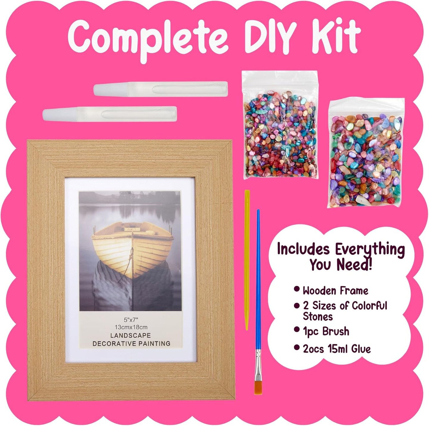 Kids Picture Frame Mosaic Craft Kit Craft DIY Arts &#x26; Crafts for Kids Frame Kit Great Birthday Gifts for 3 4 5 6 7 8 9 10 11 12 Year Old Holiday Christmas Gift for Girls