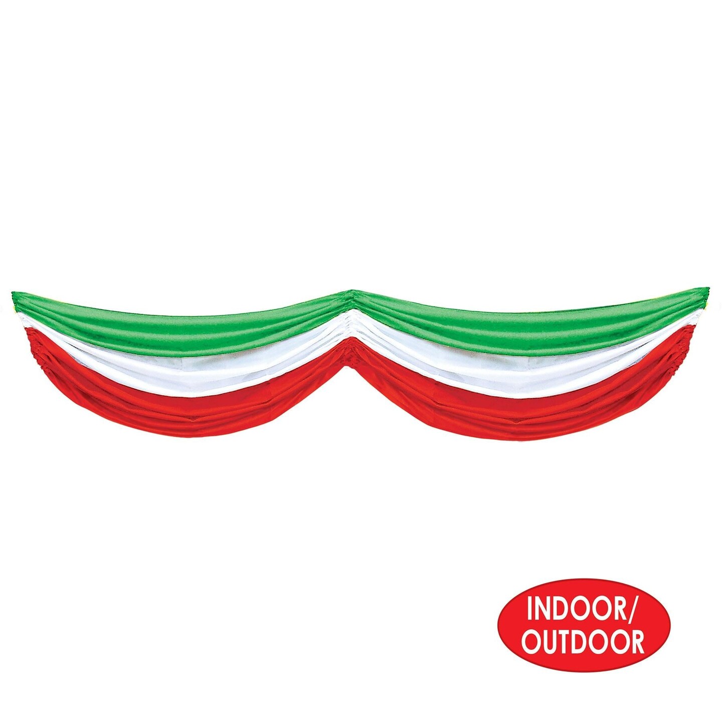 6 Pack Beistle Fiesta Red, White/Green Fabric Bunting