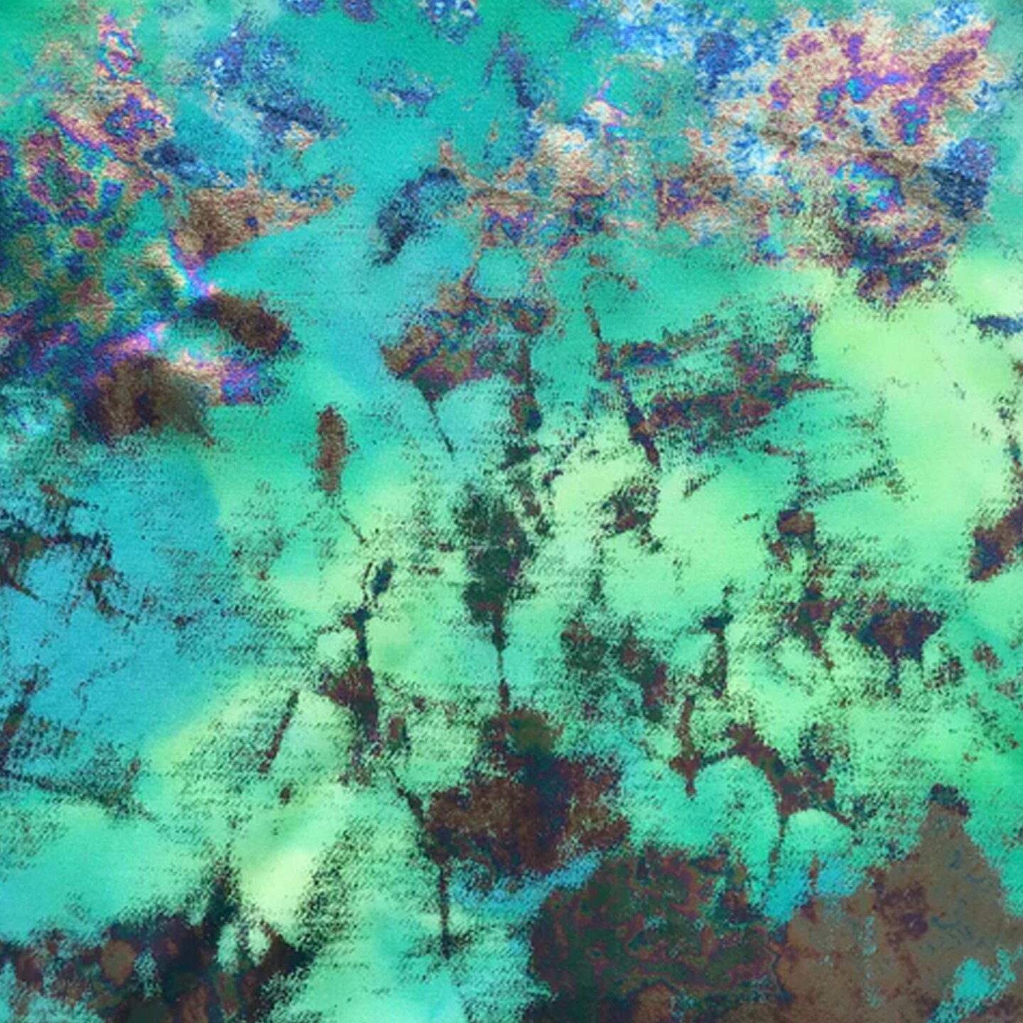 Funky Clouds Foil Printed Spandex Fabric