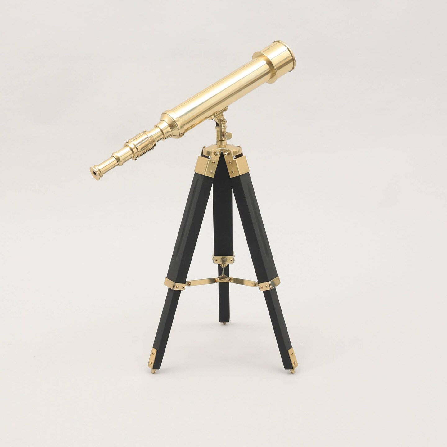 Collapsible Brass Telescope on Tripod Stand -18&#x22;
