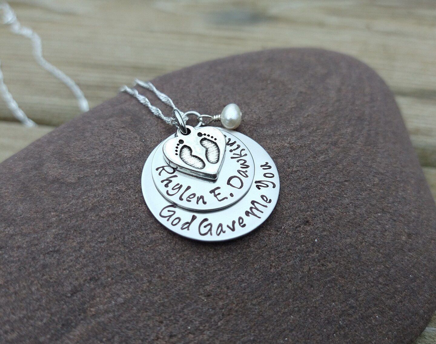 Personalized Gift For New Mom, Necklace For Mom, Baby's Footprint Mother's Jewelry