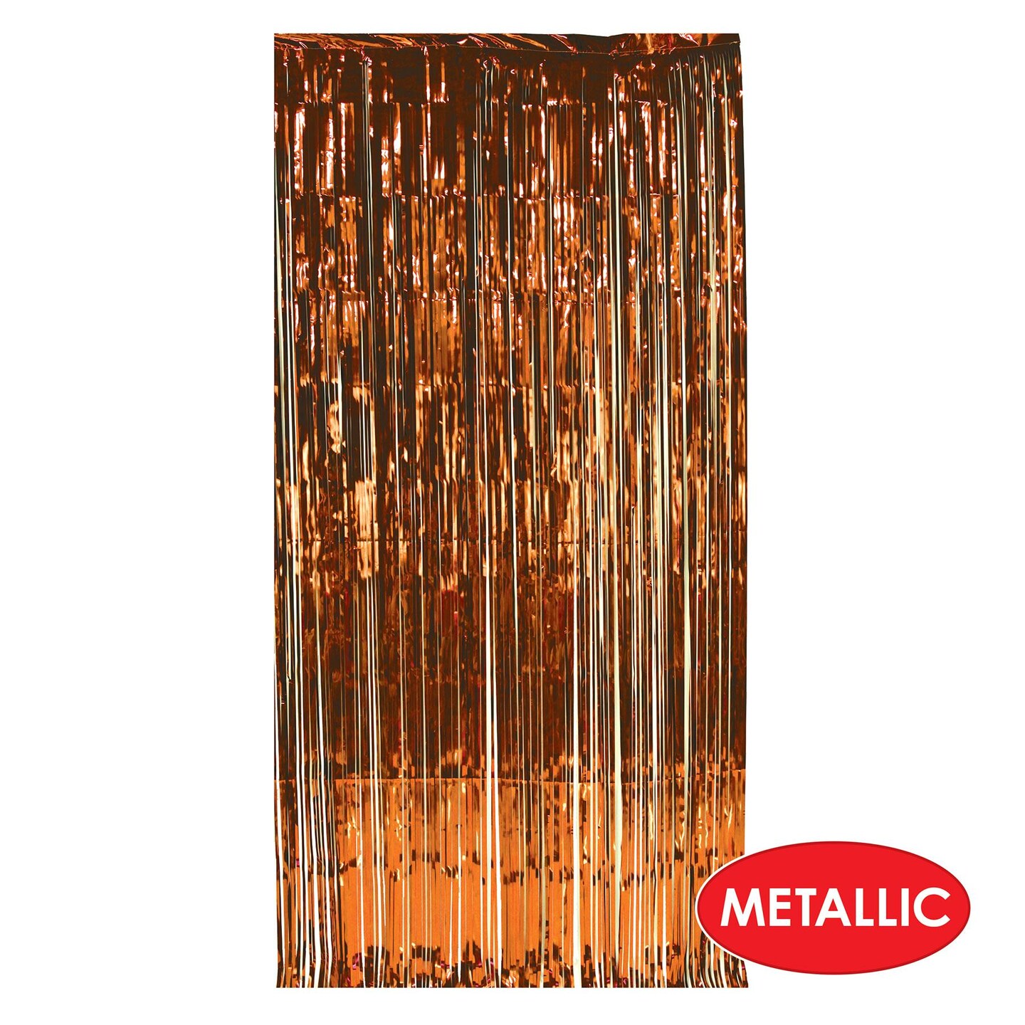 6 Pack Beistle 1-Ply Gleam &#x27;N Party Curtain - orange