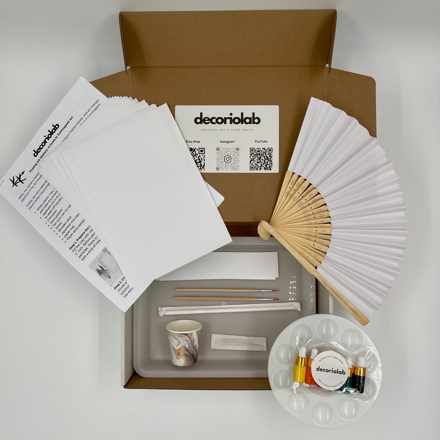 DIY Japanese Suminagashi kit for adults and kids, painting craft