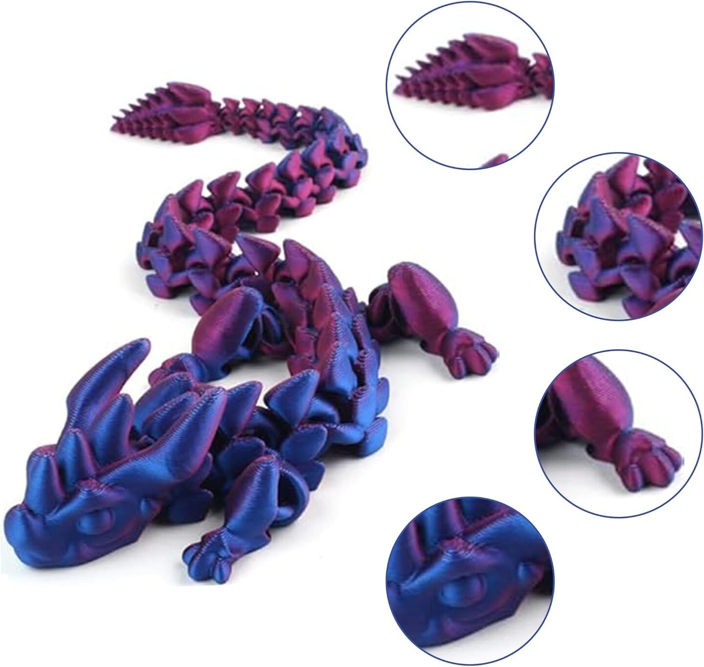 3D Printed Dragon, Articulated Crystal Dragon Egg Toy, Home Office Executive Desk Decor Fidget Toys