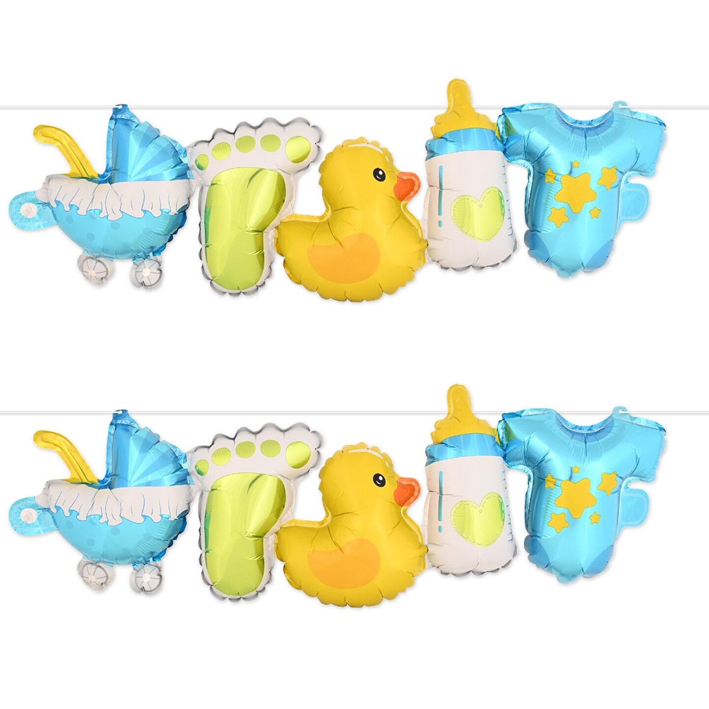 6 Pack Beistle Baby Boy Balloon Streamers