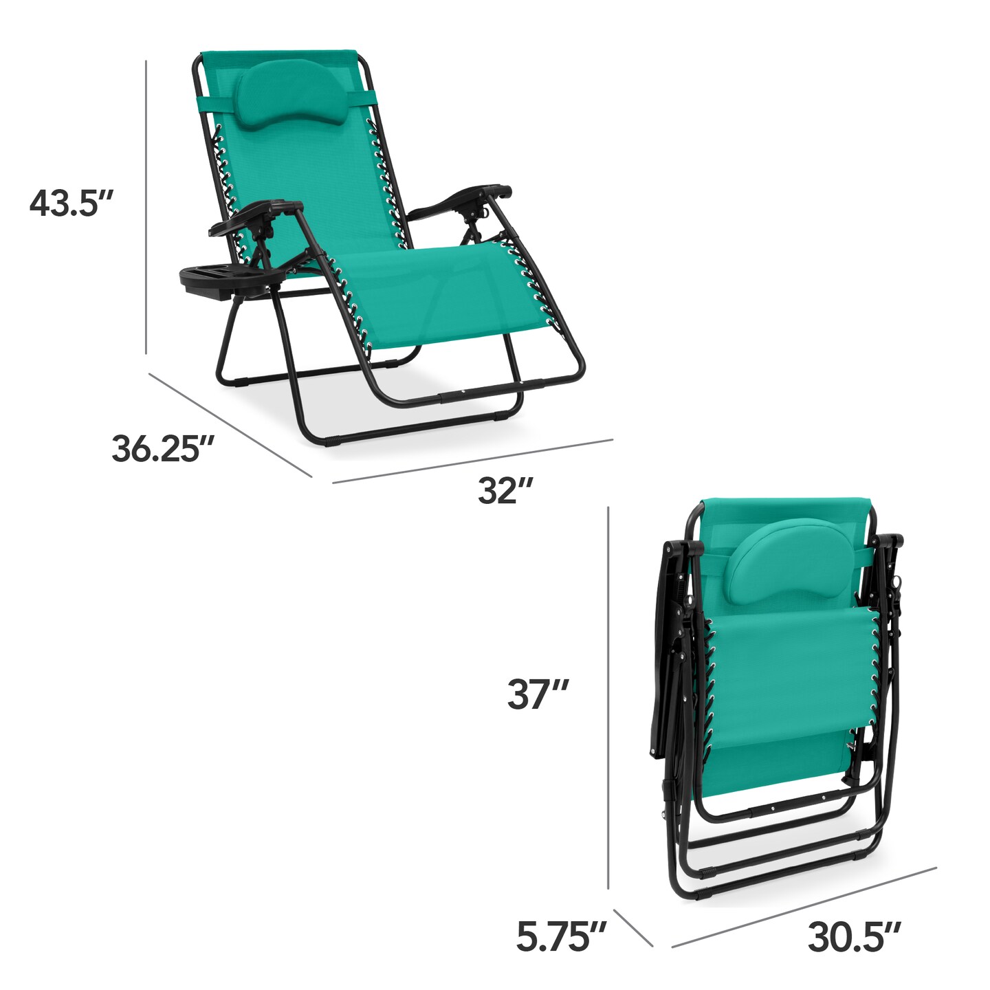 Best Choice Products Oversized Zero Gravity Chair, Folding Outdoor Patio Recliner w/ Cup Holder