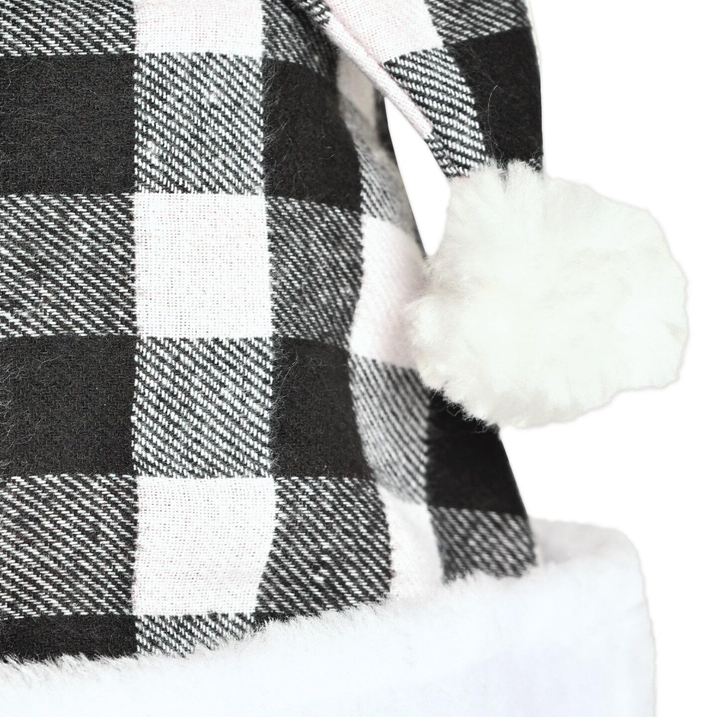 12 Pack Beistle Christmas Plaid Santa Hat - Black &#x26; White