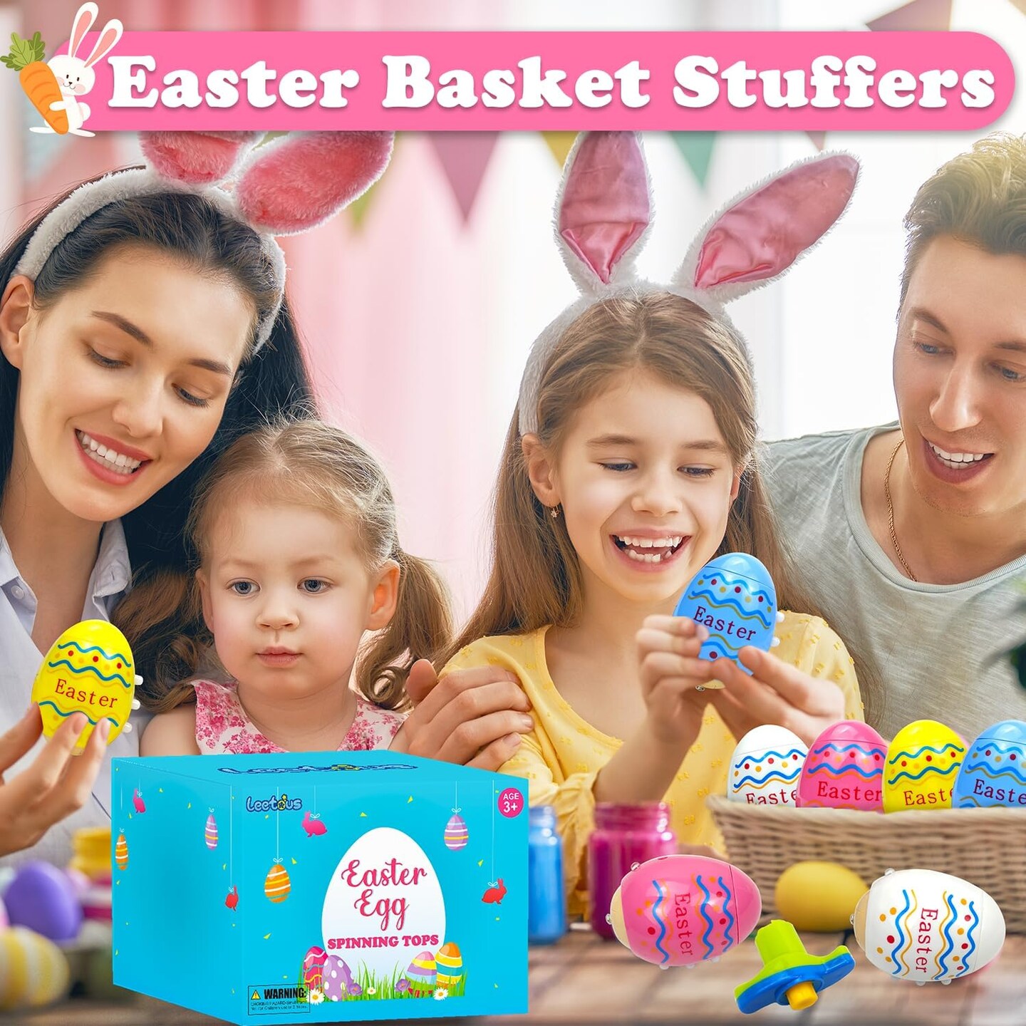 Light up Easter Eggs Hunt Supplies for Kids, 8 Pack Easter Basket Stuffers Fillers for Toddler Boys Girls