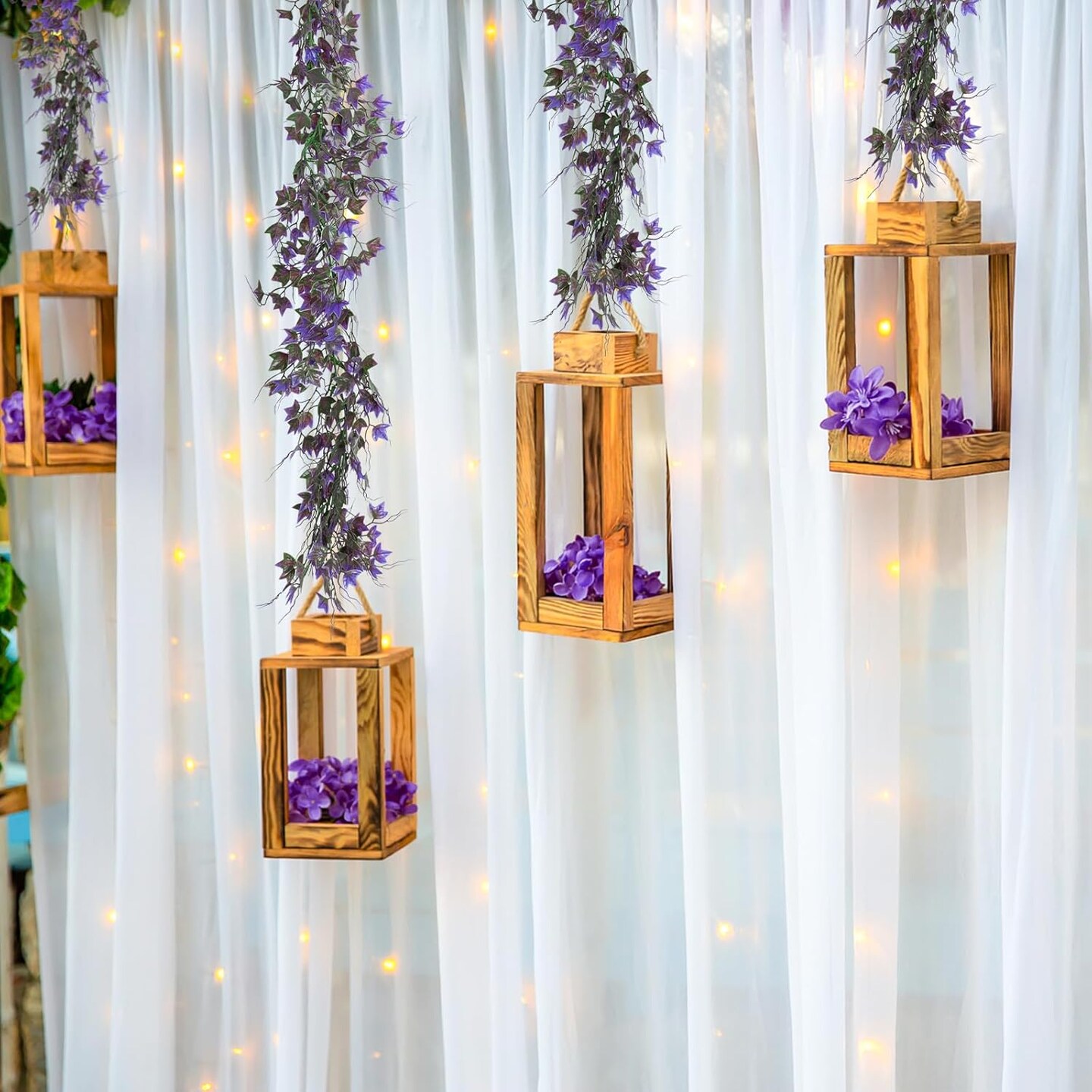 Artificial Vines Outdoor Ivy Garland Room Decor for Bedroom Aesthetic Garlands for Decoration Fake Leaves Fake Plastic Plants for Indoor Home Outdoor Garden Proch Backyard Arch Decoration(Purple)