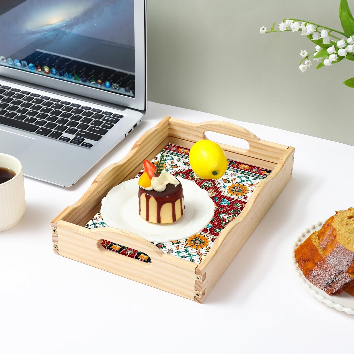 Wooden Serving Trays with Handles 5D Diamond Painting Kits for Adults, Trays Decor Diamond Arts Kits, Home or Farmhouse Decor 7.8x11.8 Inches