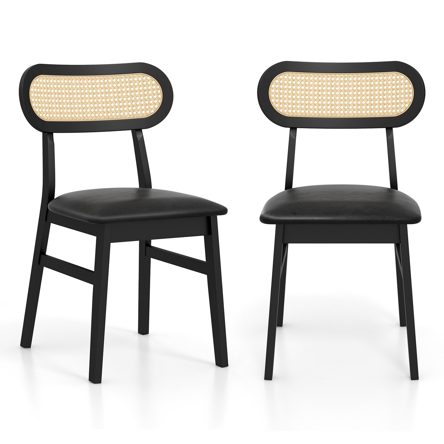 Wood Upholstered Dining Chairs Set of 2 &#x2013; Mid Century Indoor Seating for Dining Room