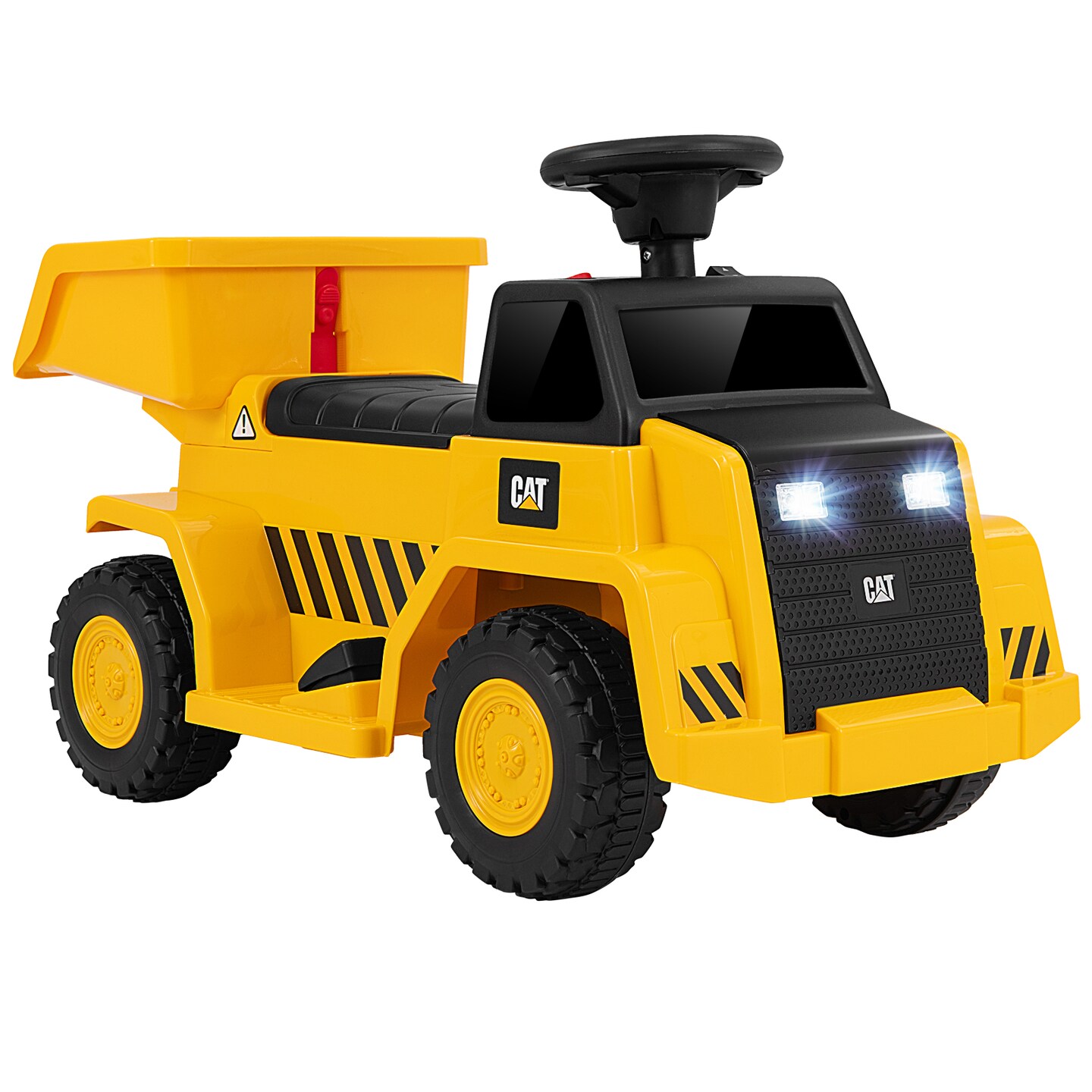 Yellow Electric 6V Licensed Caterpillar Construction Ride-On Vehicle with One-Button Start