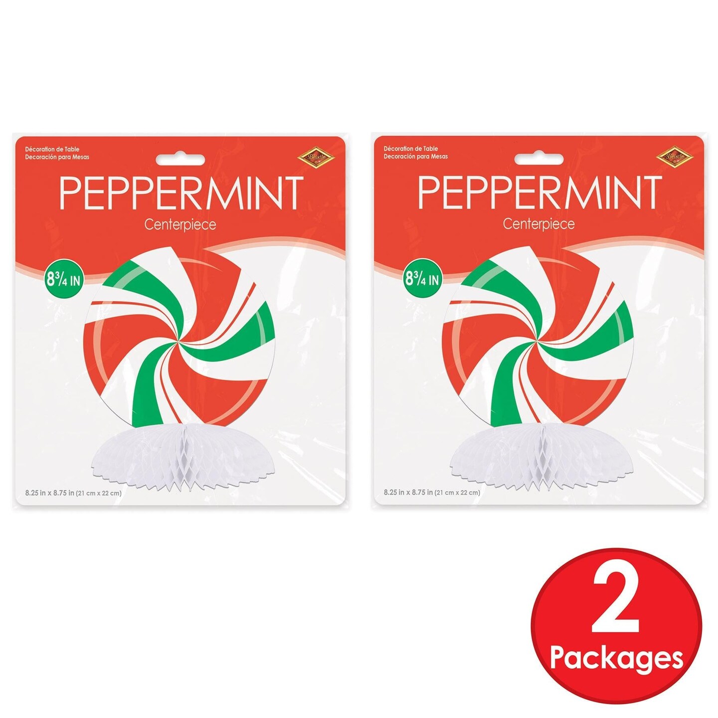 12 Pack Beistle Christmas Peppermint Centerpiece