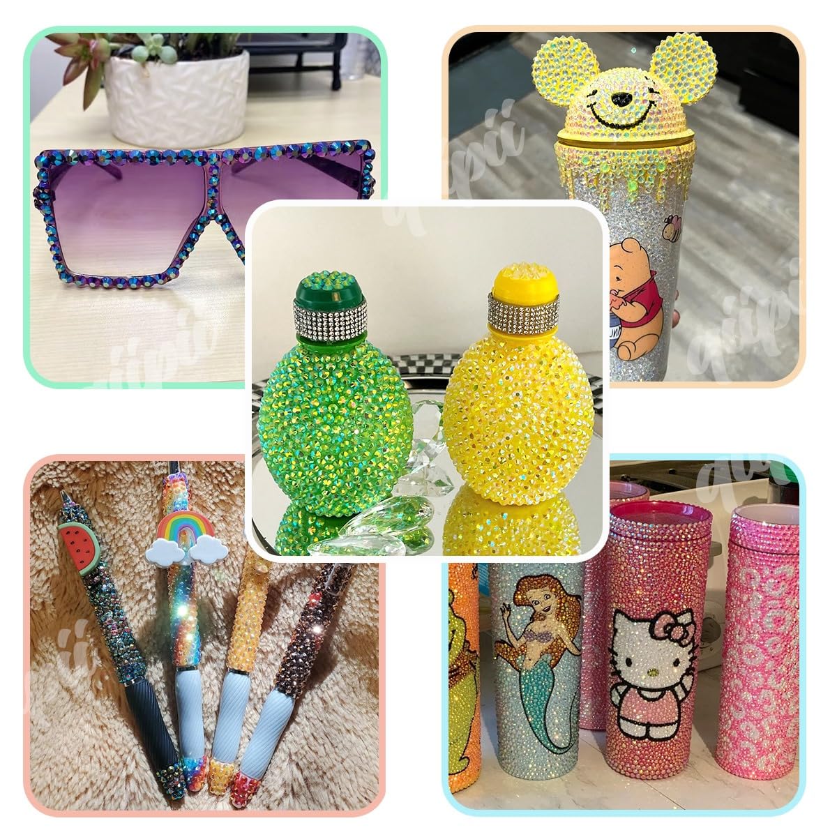 20000PCS 24 Color Jelly Resin Rhinestones Bulk 3mm 4mm Flatback Stones Super Rainbow Colorful Resin Non-Hotfix AB Gems Diamonds for Crafts Tumblers Bottles DIY Decoration Nails Eyes Face Makeup