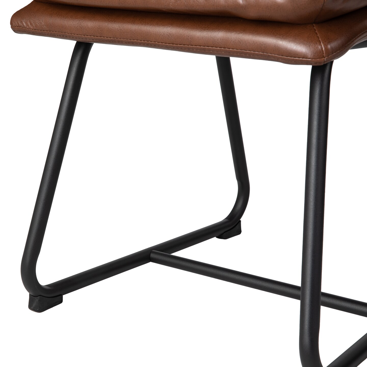 Set of 2/4 Mid-Century Modern Leatherette Solid Back Dining Chair with V-shaped Solidwood Legs