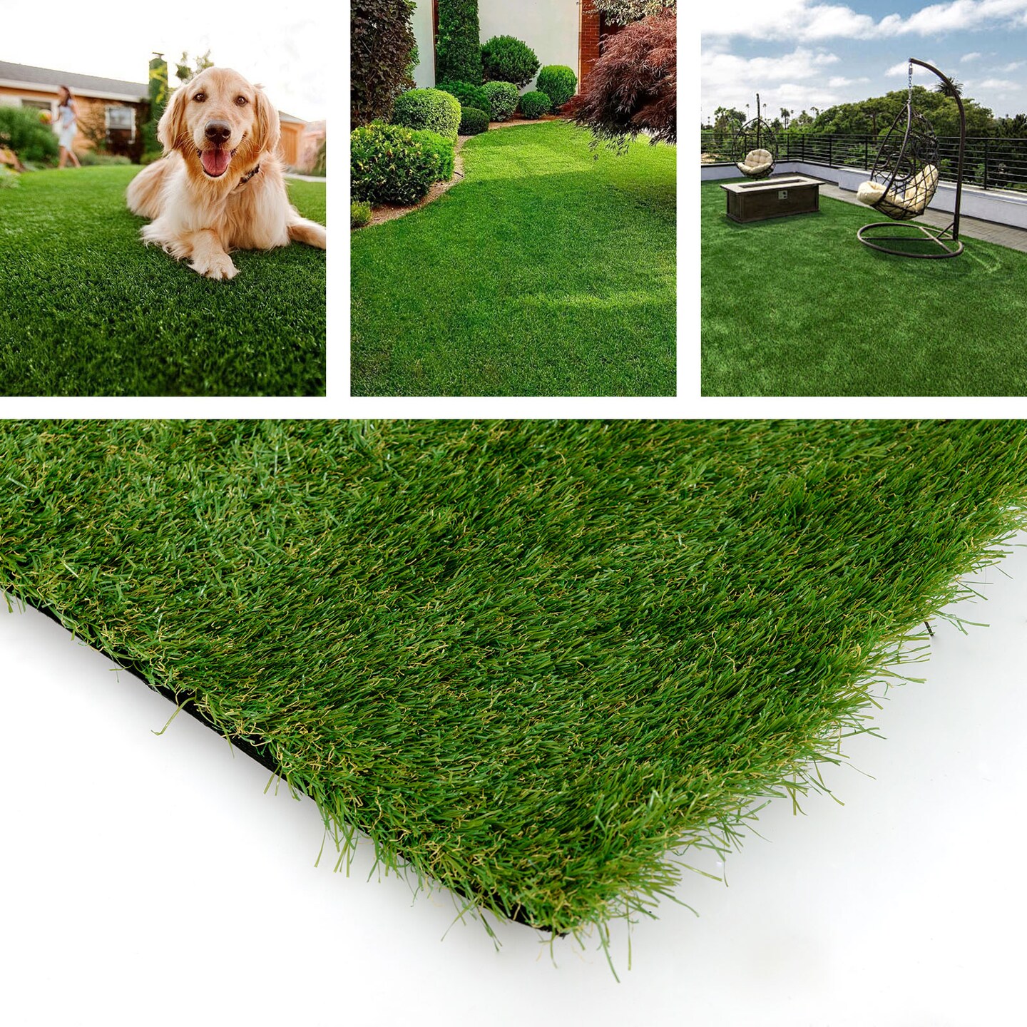 Indoor Outdoor Synthetic Turf Mat with Drainage Holes