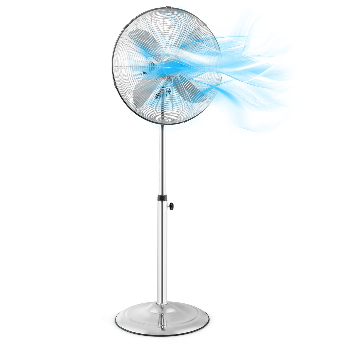 Metal Pedestal Fan 16 Inch Oscillating Adjustable Height 3 Speed