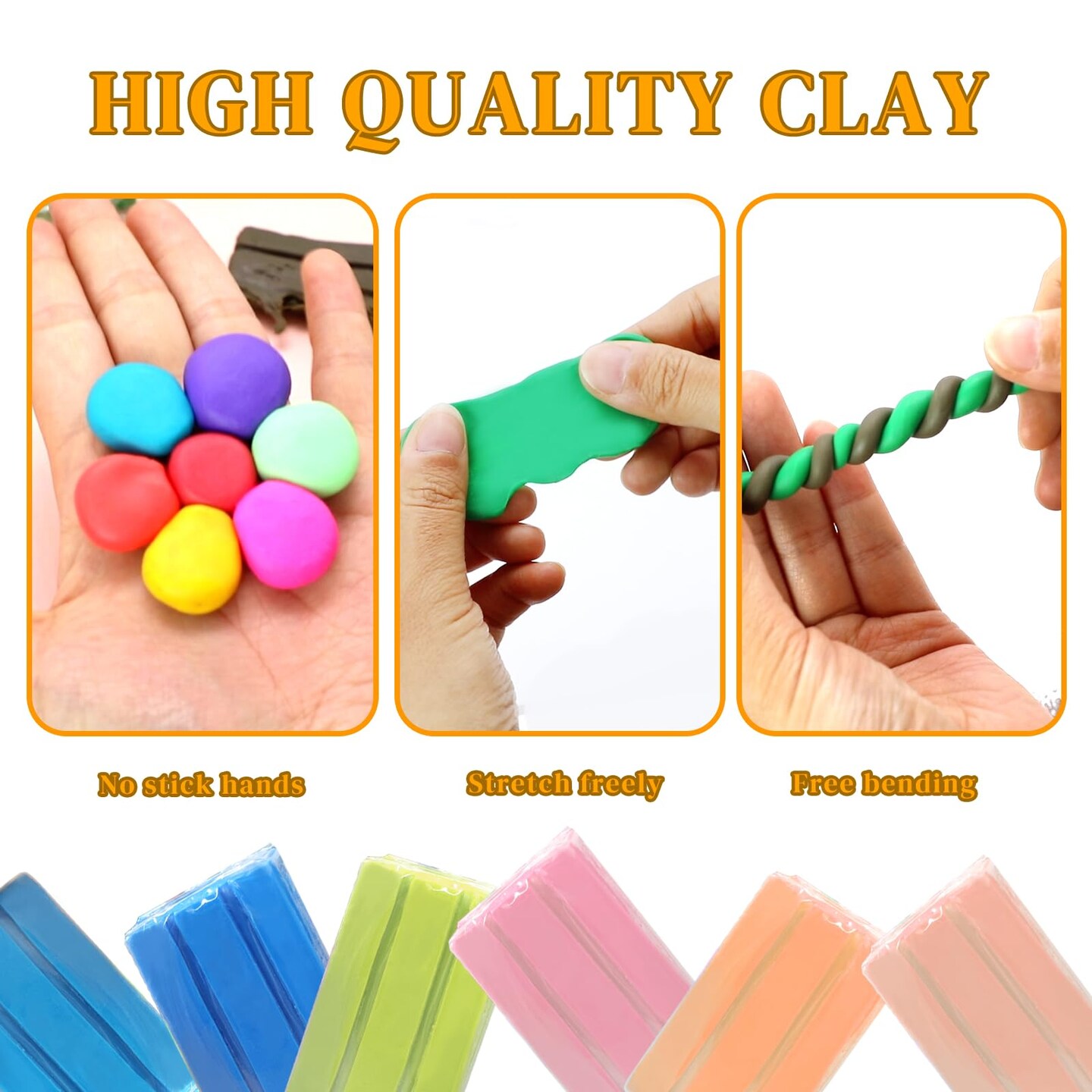 Polymer Clay, 50 Colors Modeling Clay for Kids, Christmas Earring Making Kit with Sculping Tools, Sculpey Clay Kit for Christmas Gifts