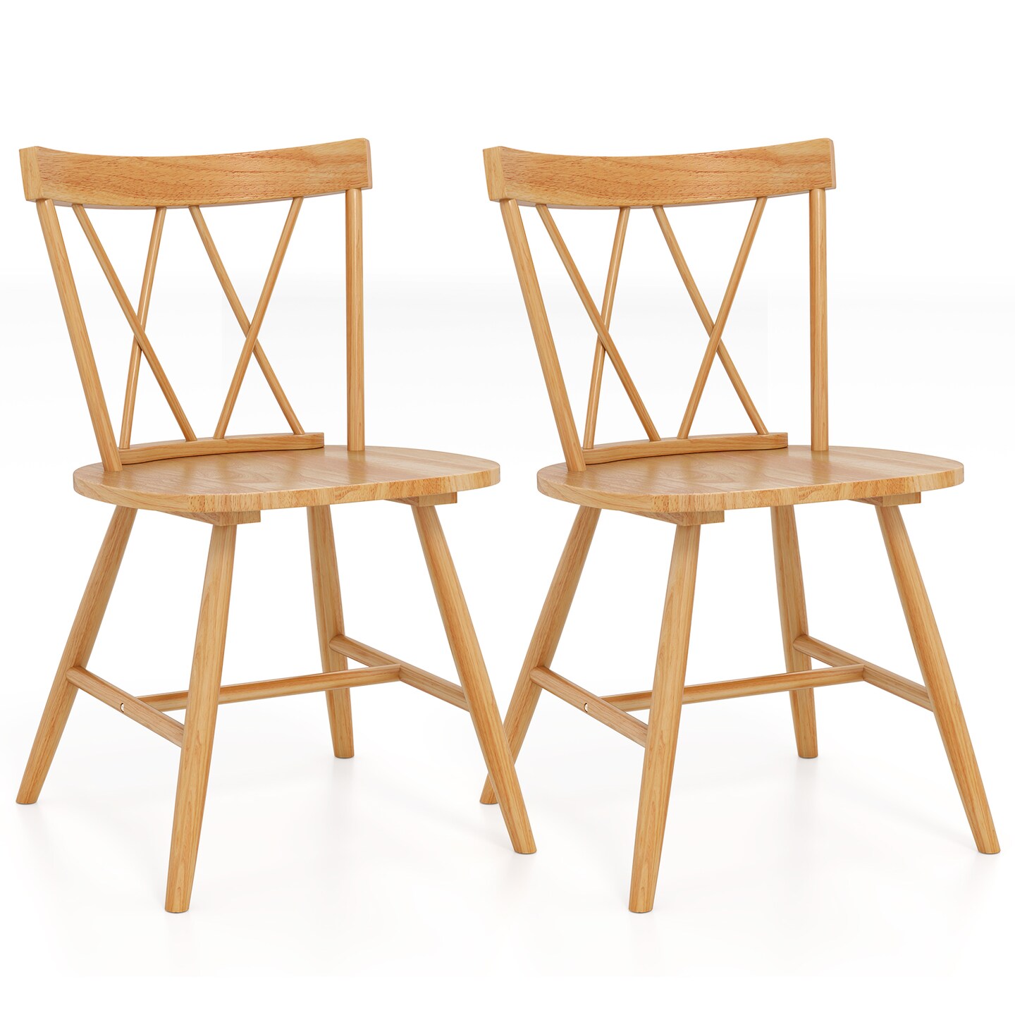 Farmhouse Dining Chair Set of 2, Rubber Wood Frame, Comfortable Seating for Kitchen and Dining Rooms