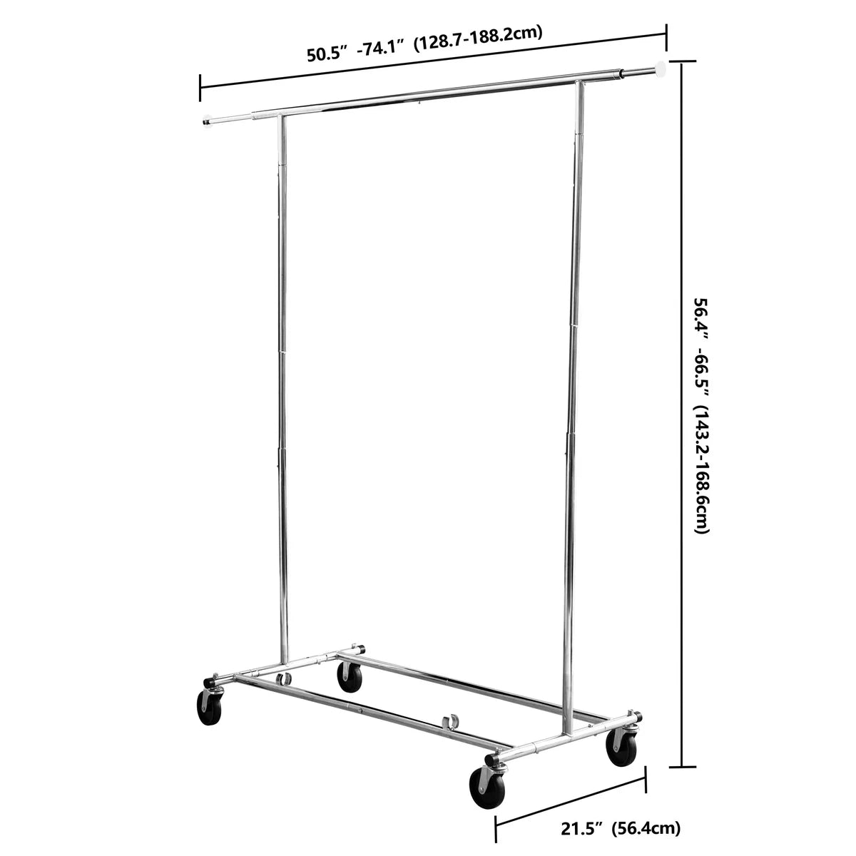 Commercial Grade Foldable Garment Rack - Adjustable &#x26; Rolling