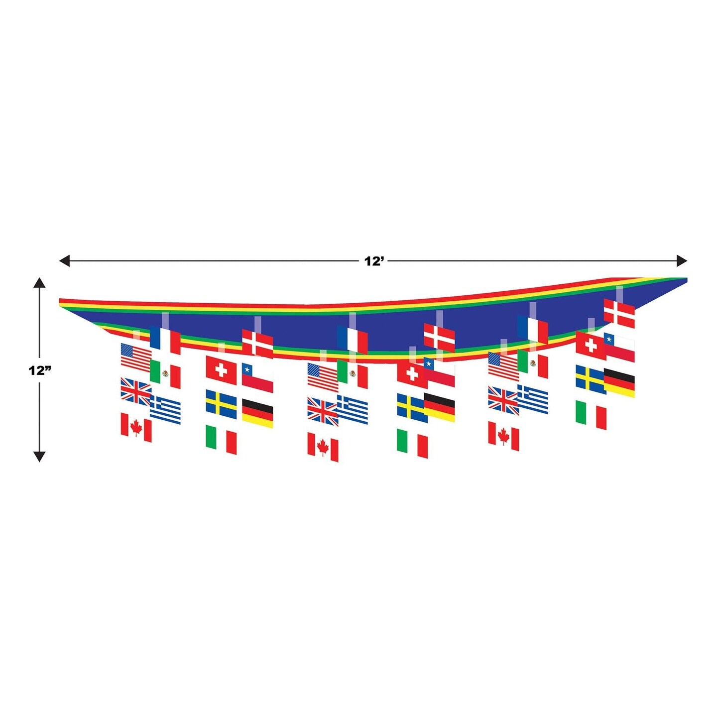 6 Pack Beistle International Flag Ceiling Party Decor