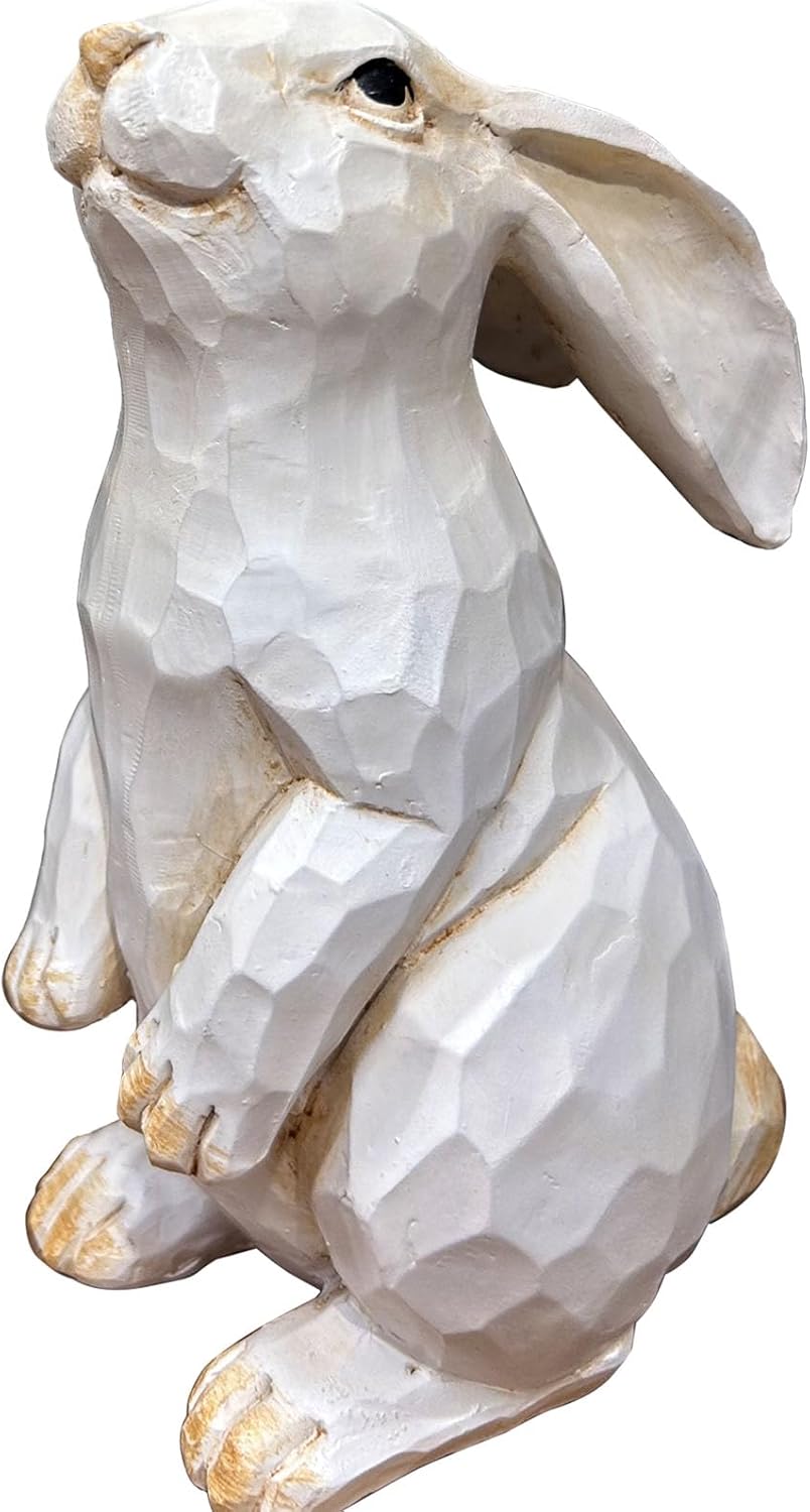 Easter Bunny Decoration, Decorative Farmhouse Modern Standing White Rabbit Bunny Figurine