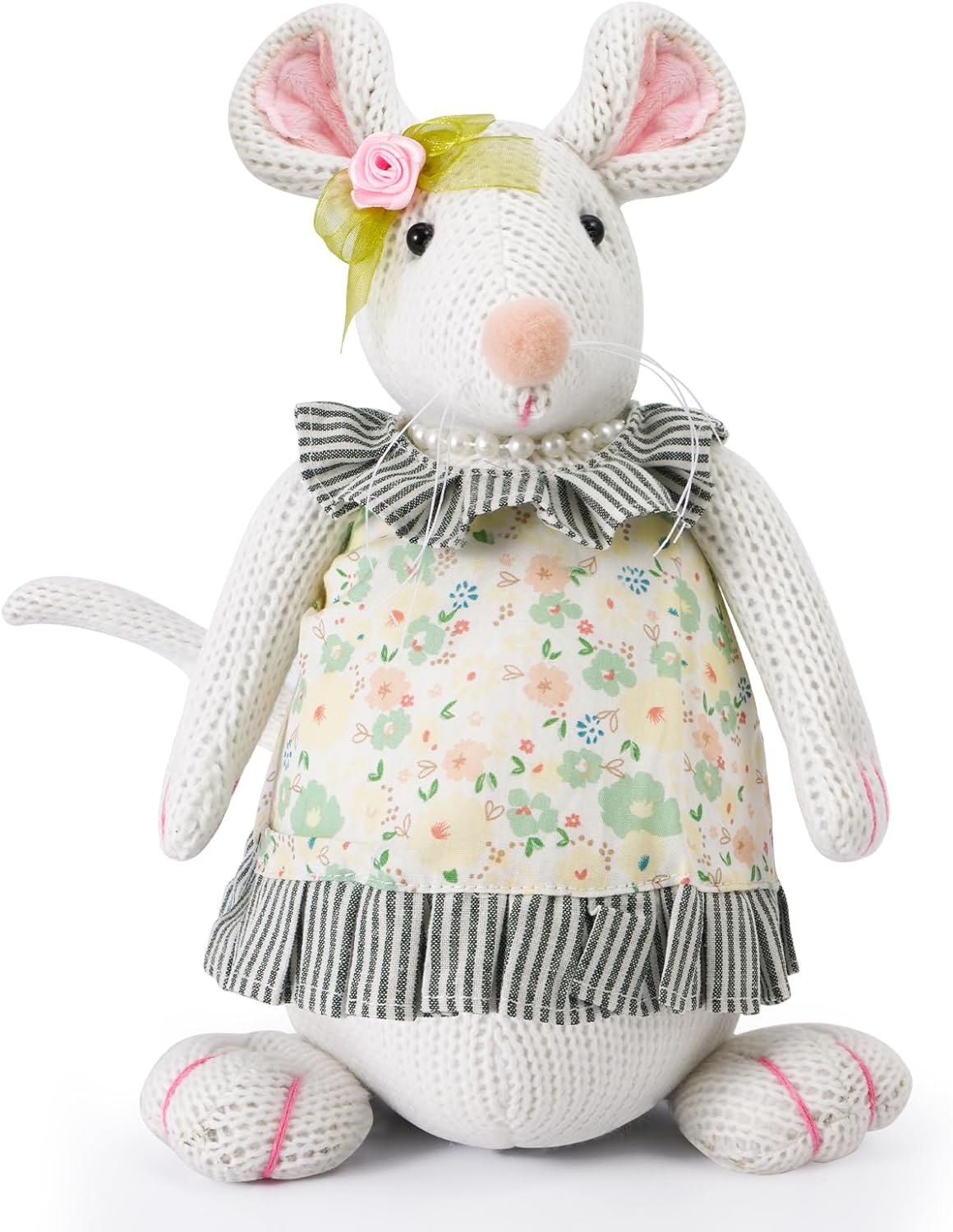 Easter Decorations Plush Mice Ornaments Figurine Handmade Table Spring Home D&#xE9;cor Cute Mouse Tabletop Farmhouse Gifts Office Party Supply