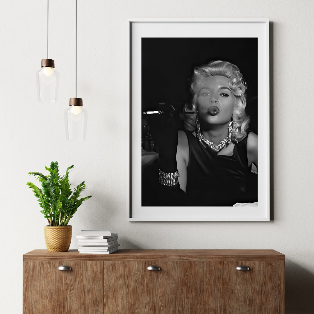 Jayne Mansfield blowing smoke c. 1950, black and white, multiple sizes,  classic Hollywood, old movie stars: 1571 | MakerPlace by Michaels, image size:1080x1080