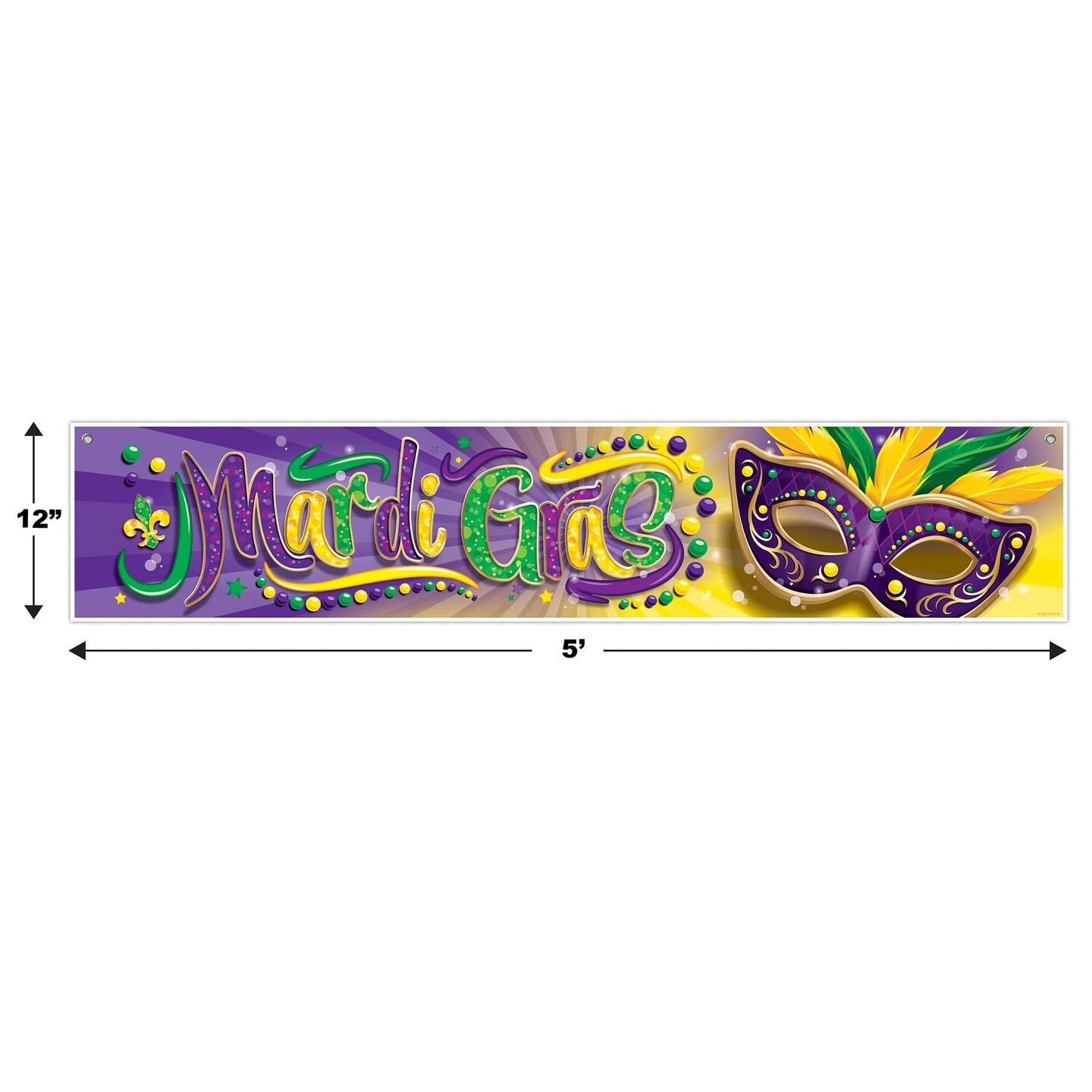 12 Pack Beistle Mardi Gras Banner